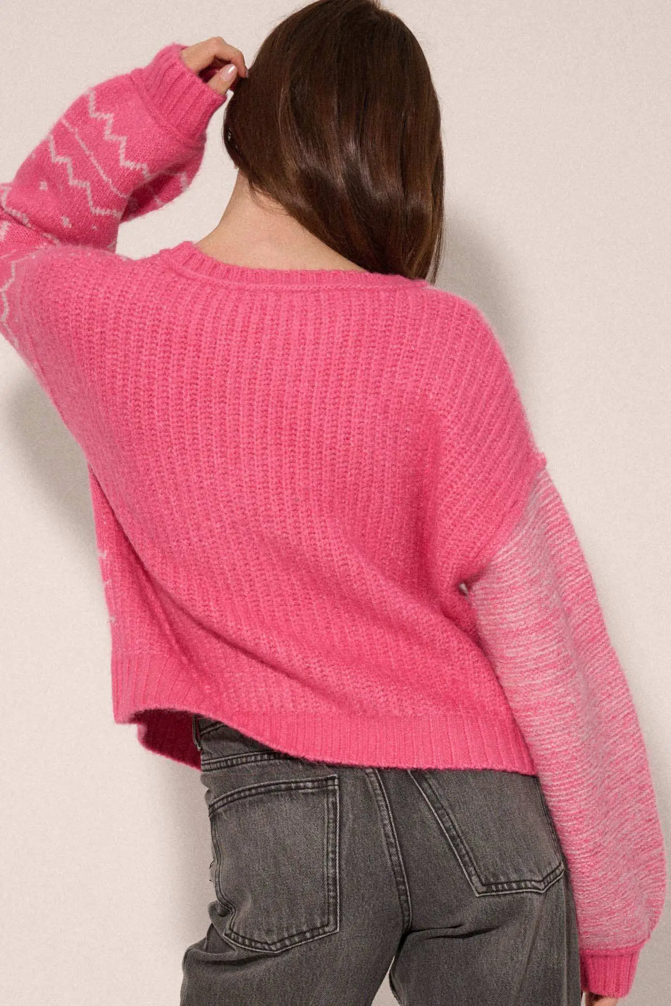 Meet Me Halfway Colorblock Geometric Sweater - Image 2
