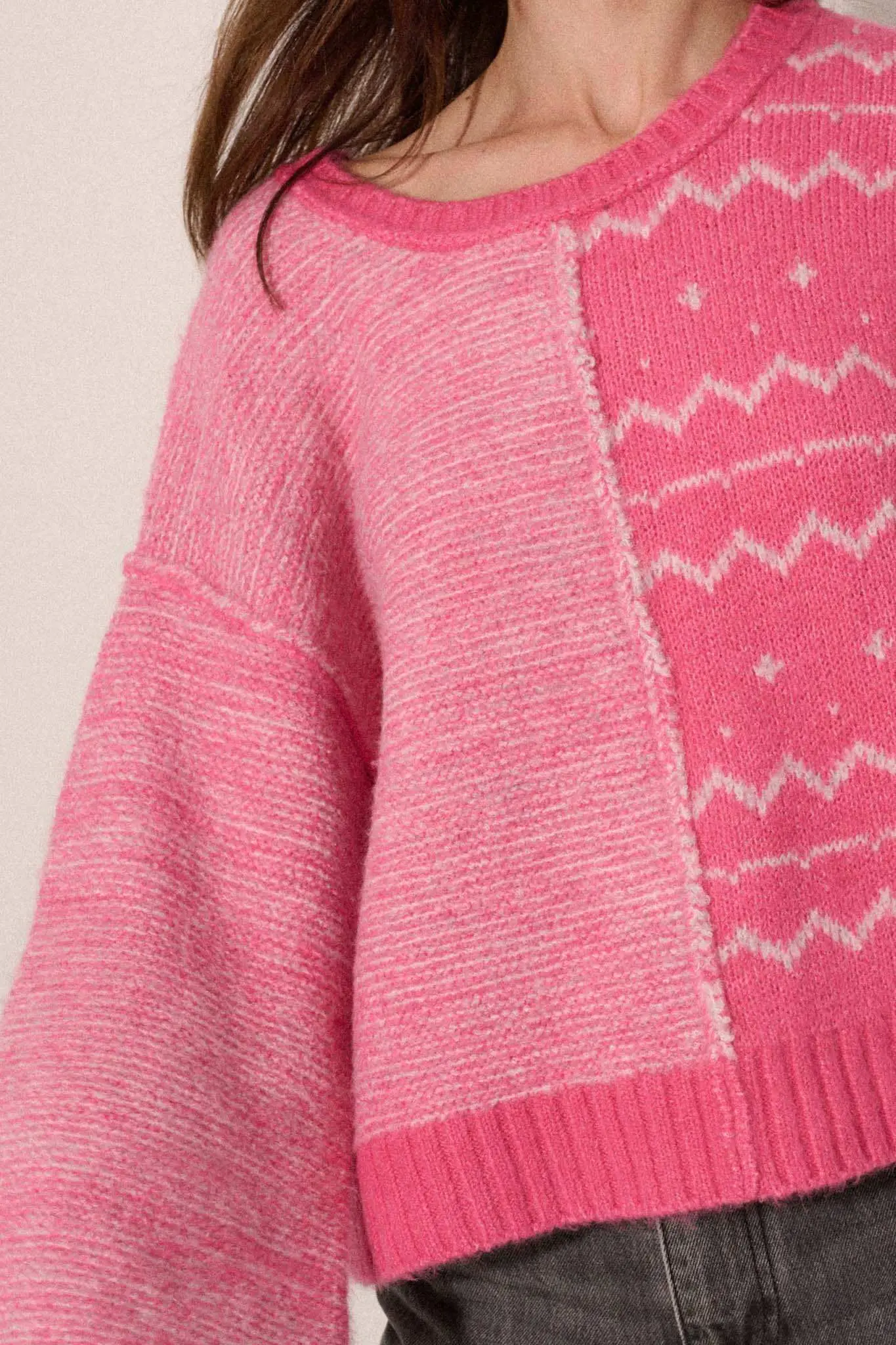 Meet Me Halfway Colorblock Geometric Sweater - Image 4