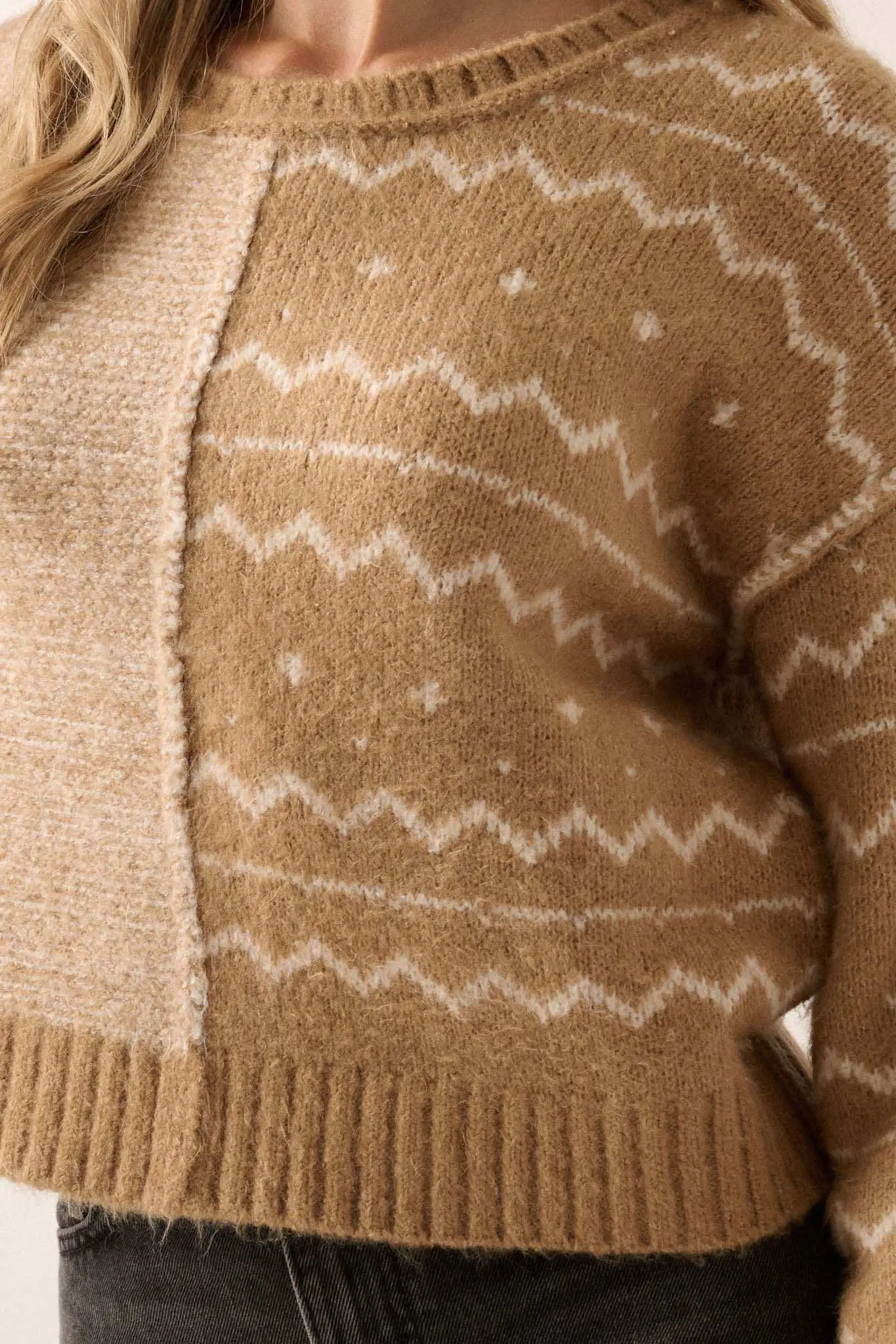 Meet Me Halfway Colorblock Geometric Sweater - Image 7