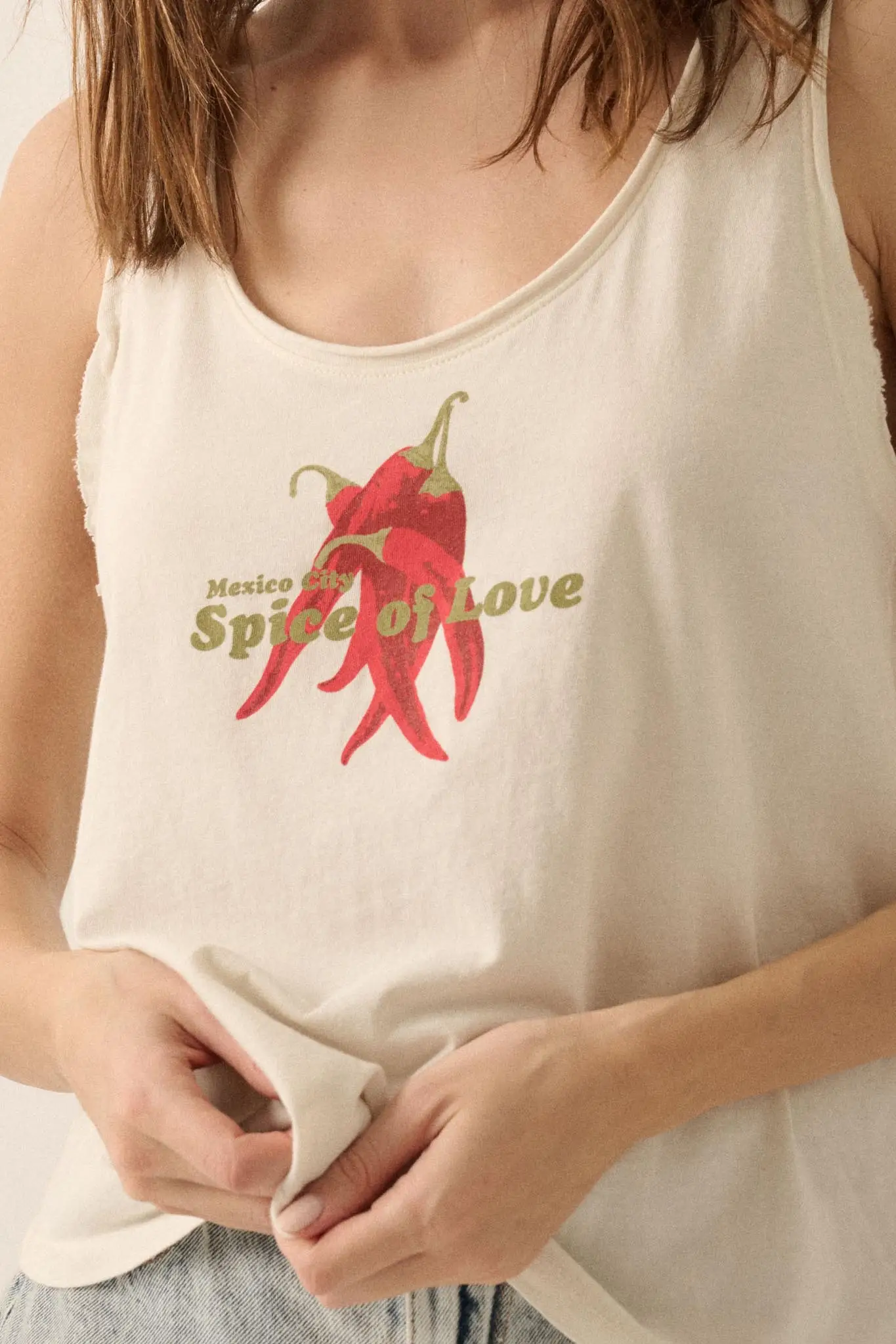 Mexico City Spice of Love Raw-Edge Graphic Tank Top - Image 2
