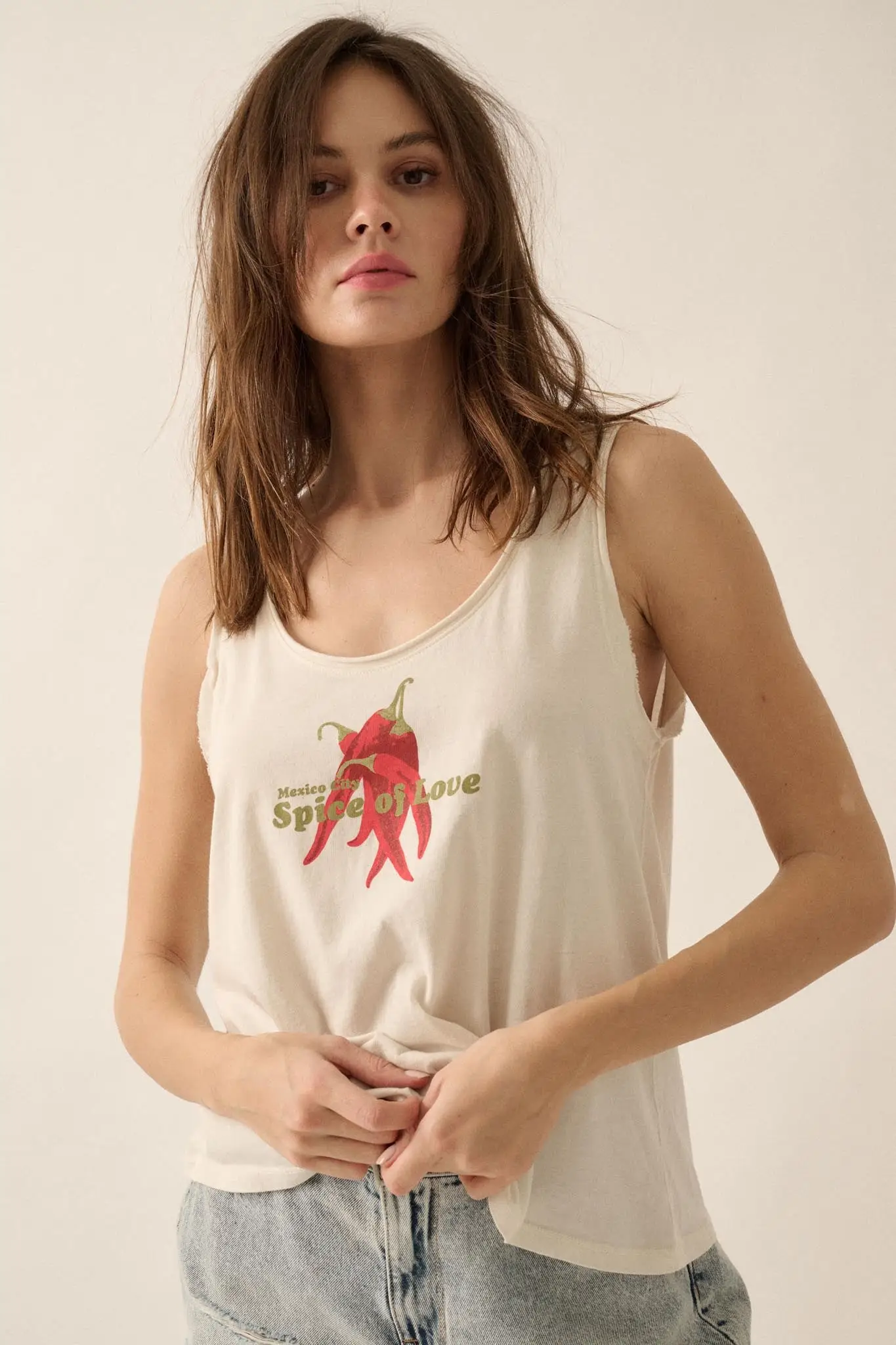 Mexico City Spice of Love Raw-Edge Graphic Tank Top - Image 4