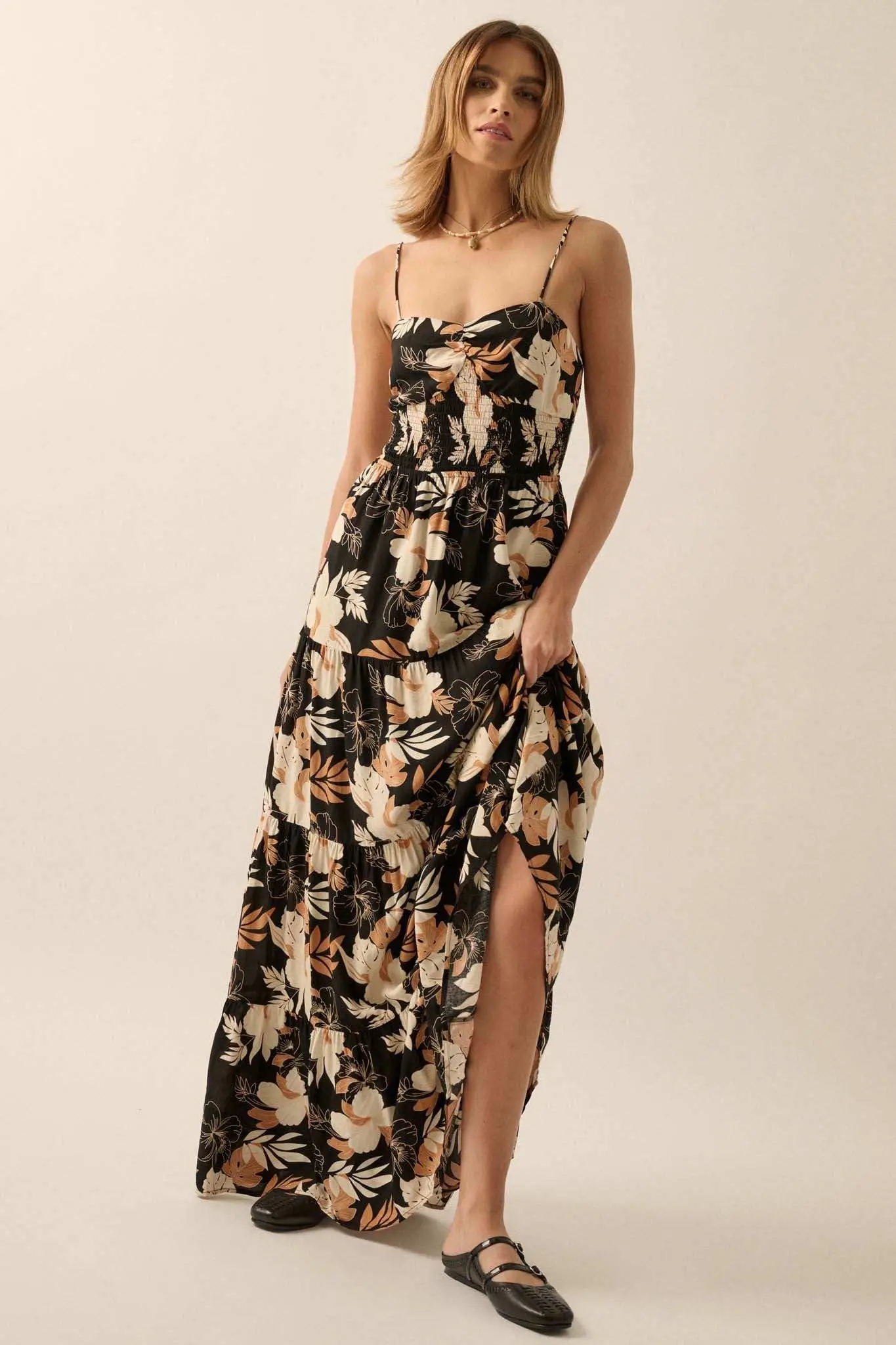 Miami Mama Floral Tiered Ruffle Maxi Sundress - Image 4