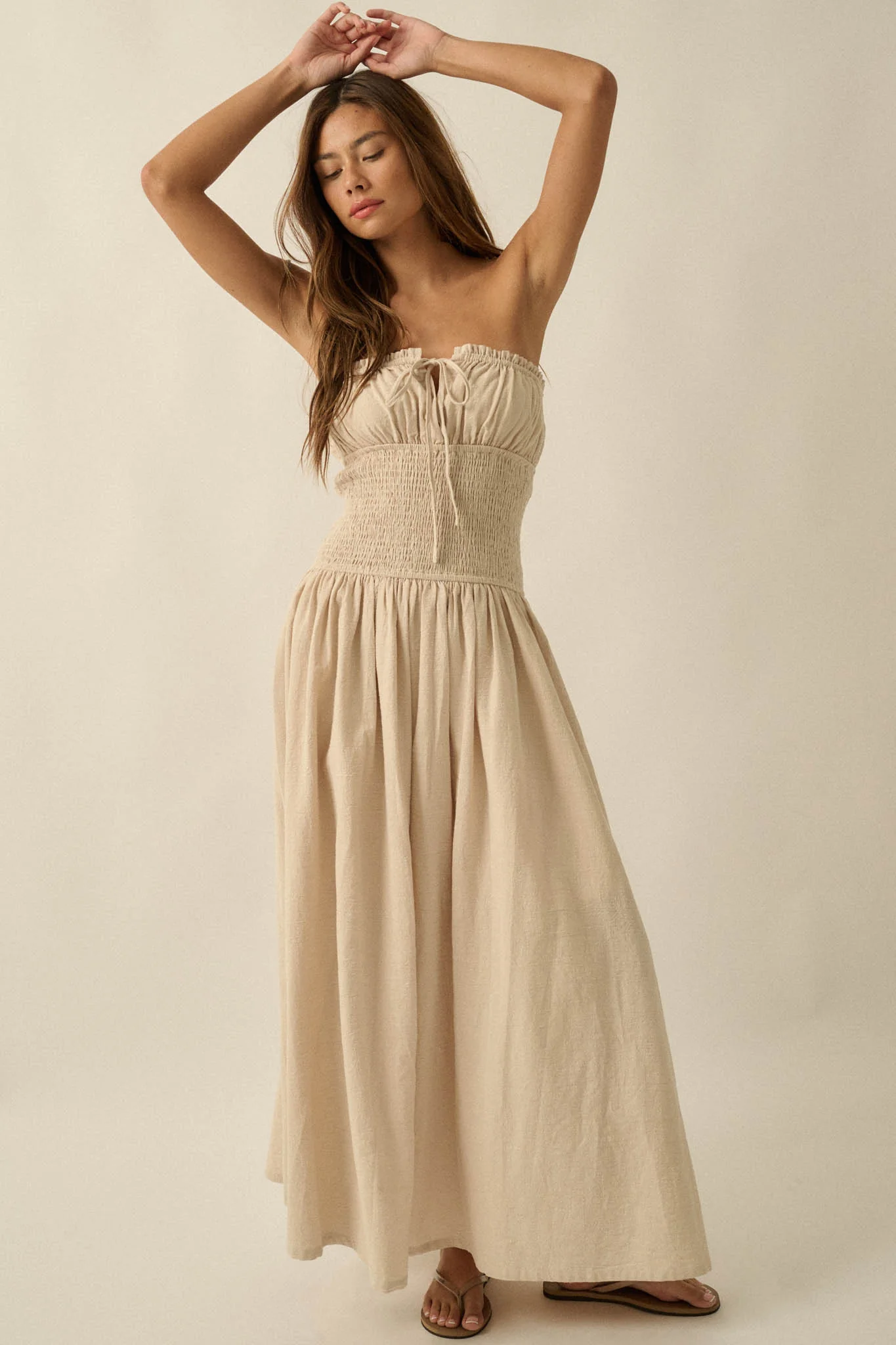 Midsummer Dream Smocked Strapless Maxi Dress - Image 10