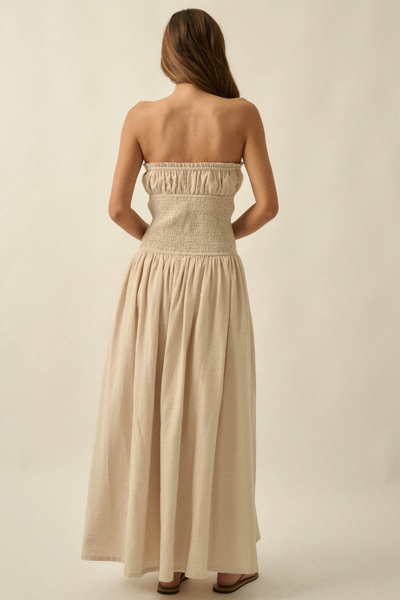 Midsummer Dream Smocked Strapless Maxi Dress - Image 12