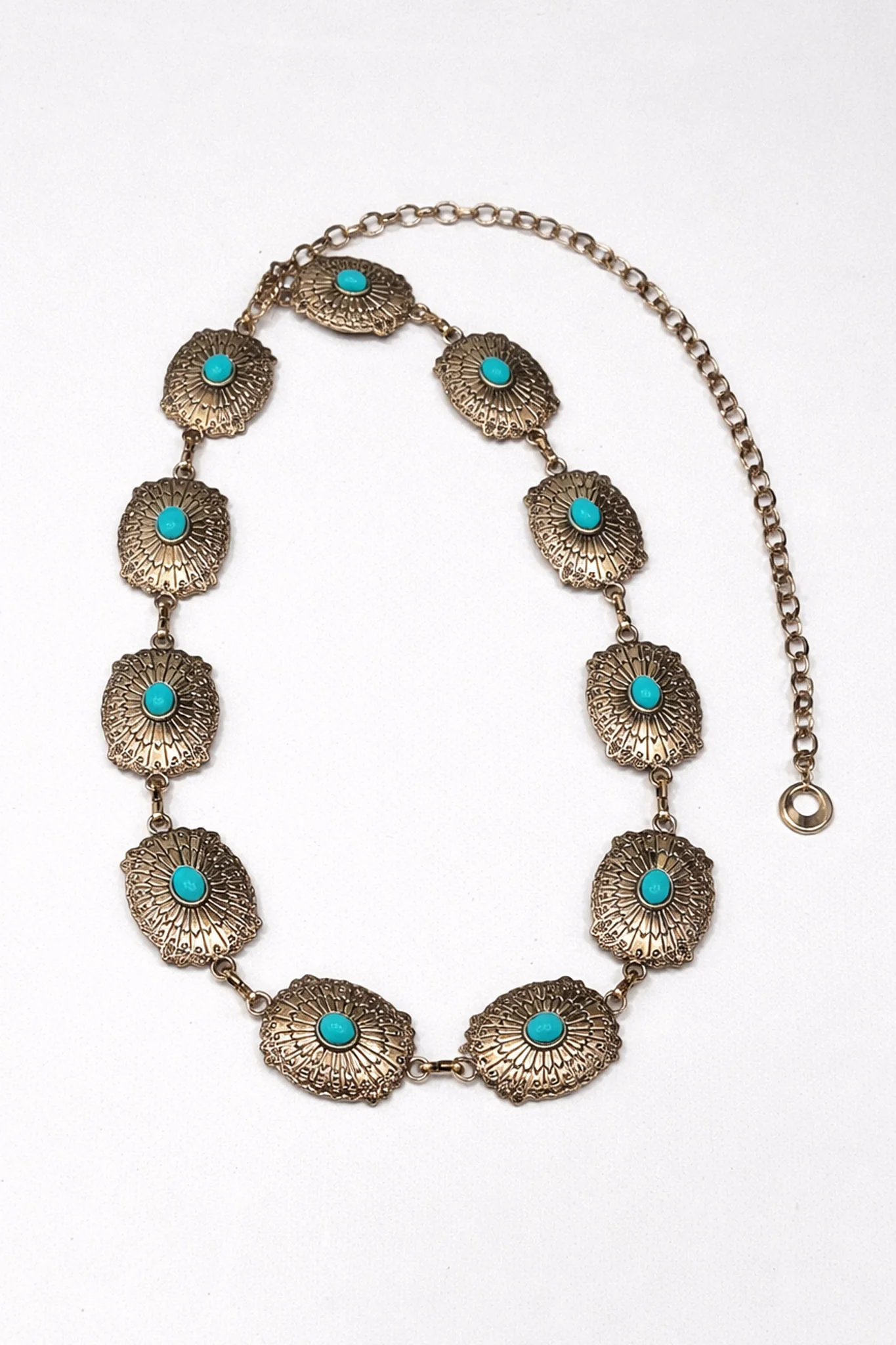 Mojave Gold Turquoise Concho Chain Belt