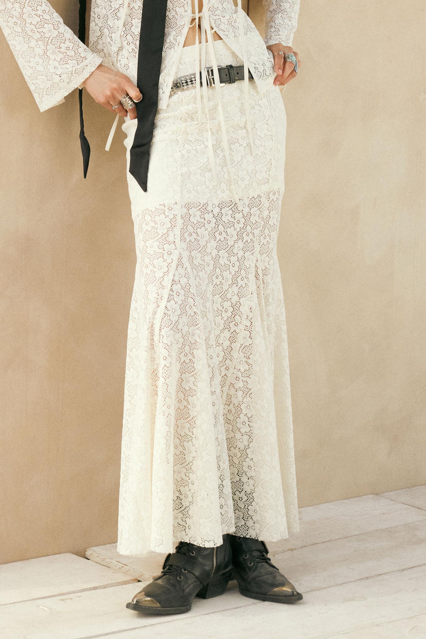 Moment in Time Floral Lace Mermaid Maxi Skirt - Image 11