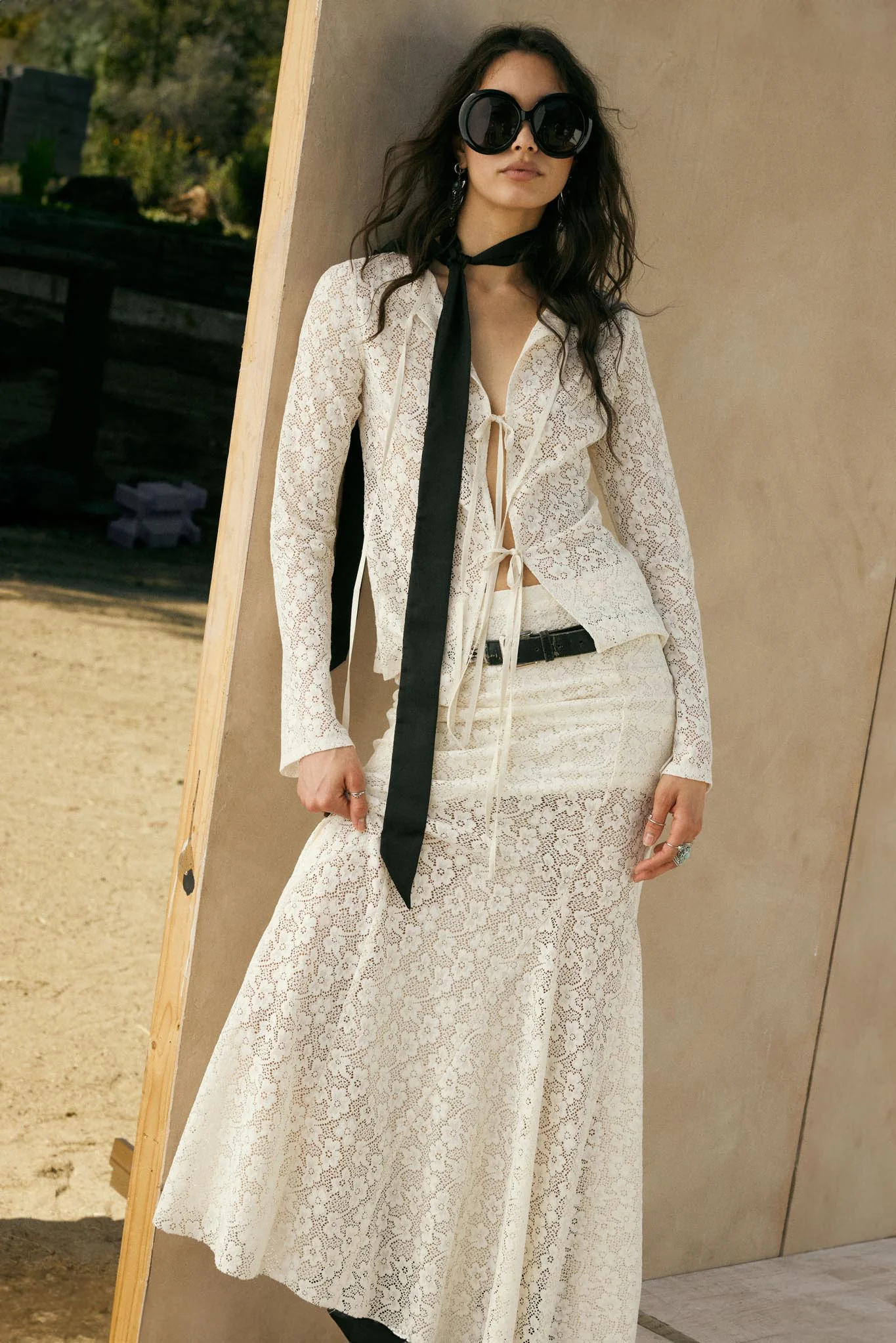 Moment in Time Floral Lace Mermaid Maxi Skirt - Image 12