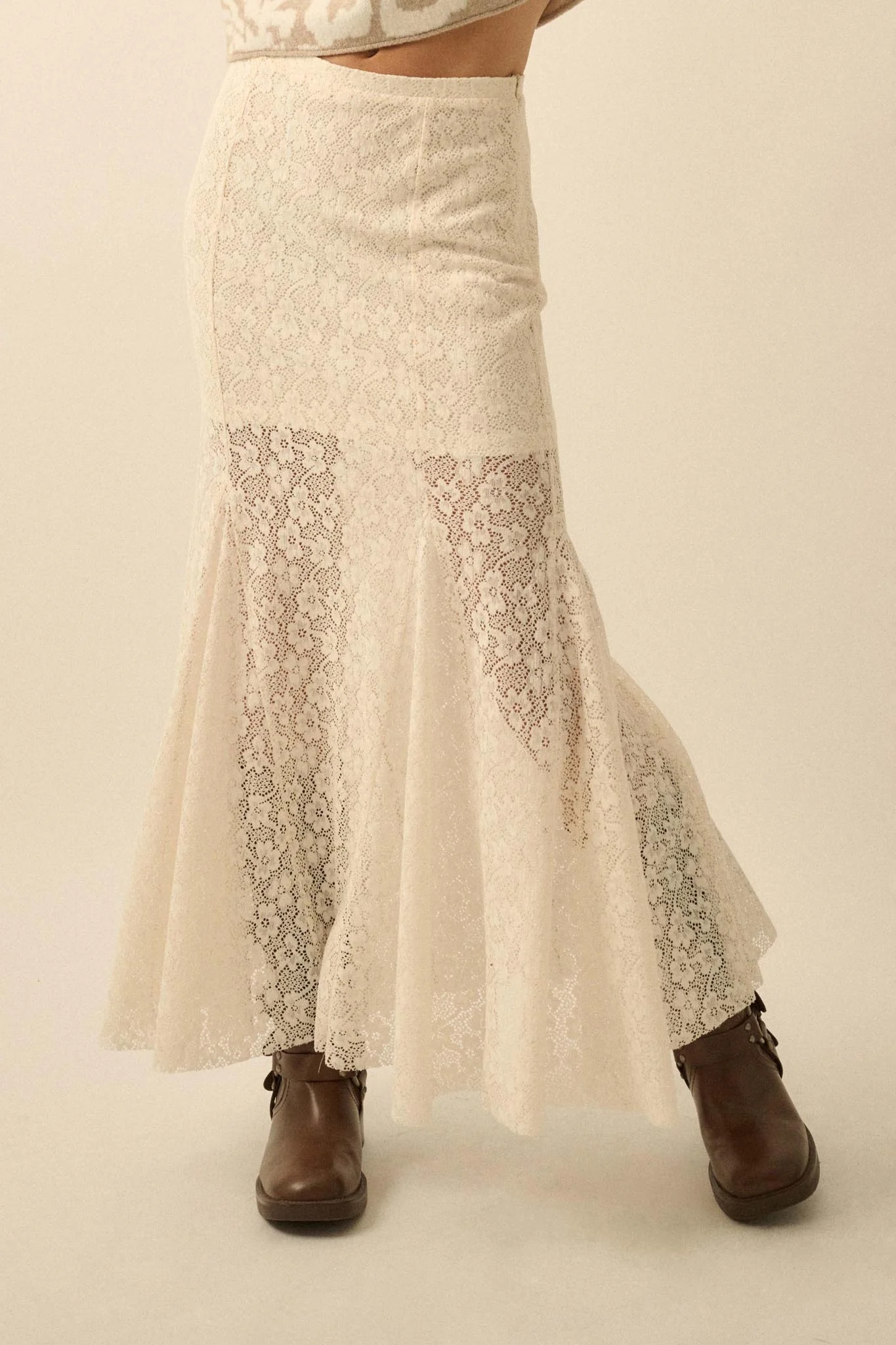 Moment in Time Floral Lace Mermaid Maxi Skirt - Image 13