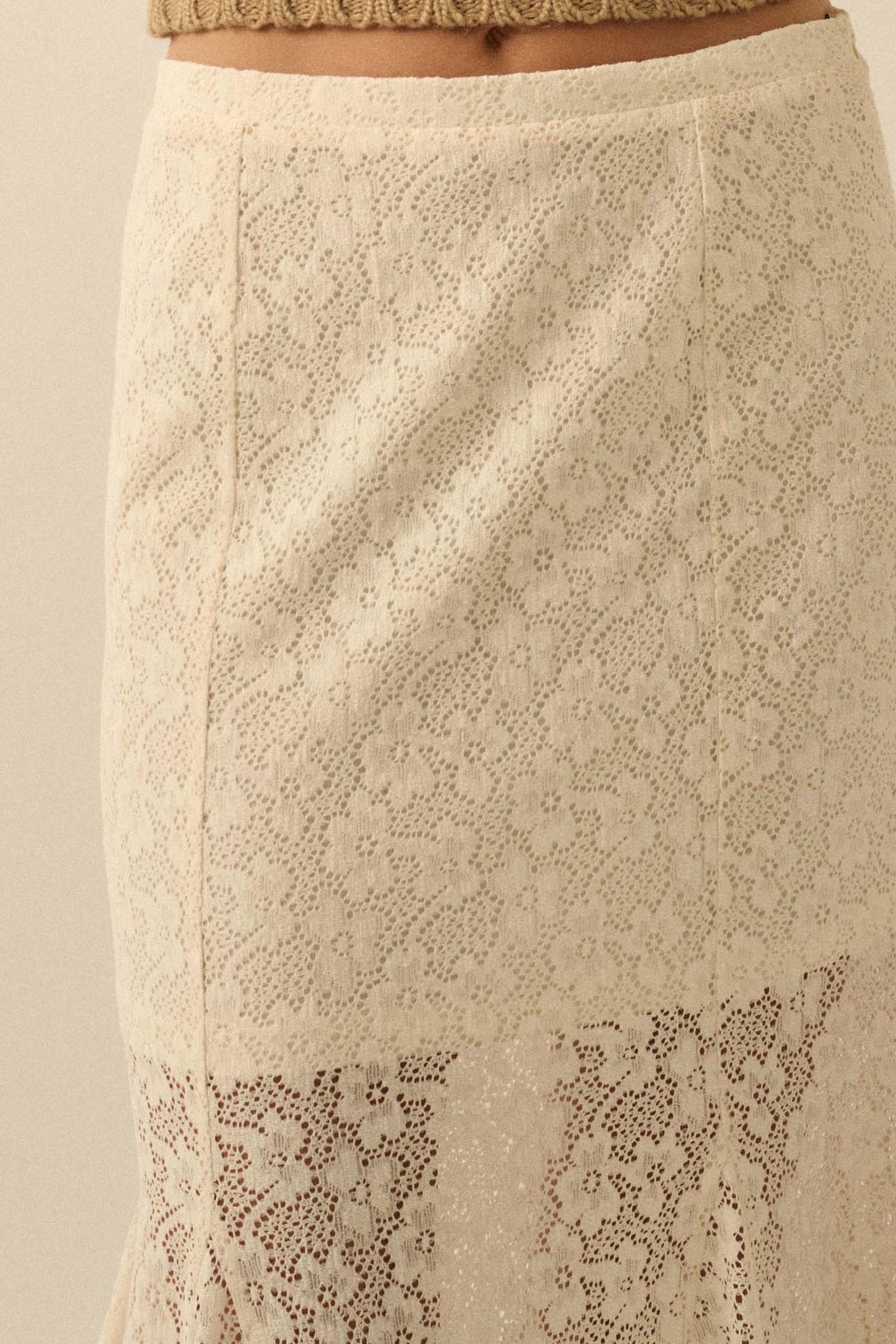 Moment in Time Floral Lace Mermaid Maxi Skirt - Image 14