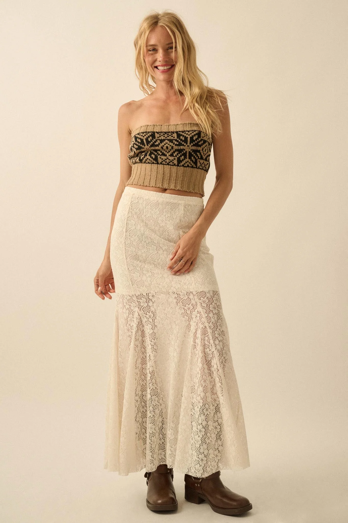 Moment in Time Floral Lace Mermaid Maxi Skirt - Image 15