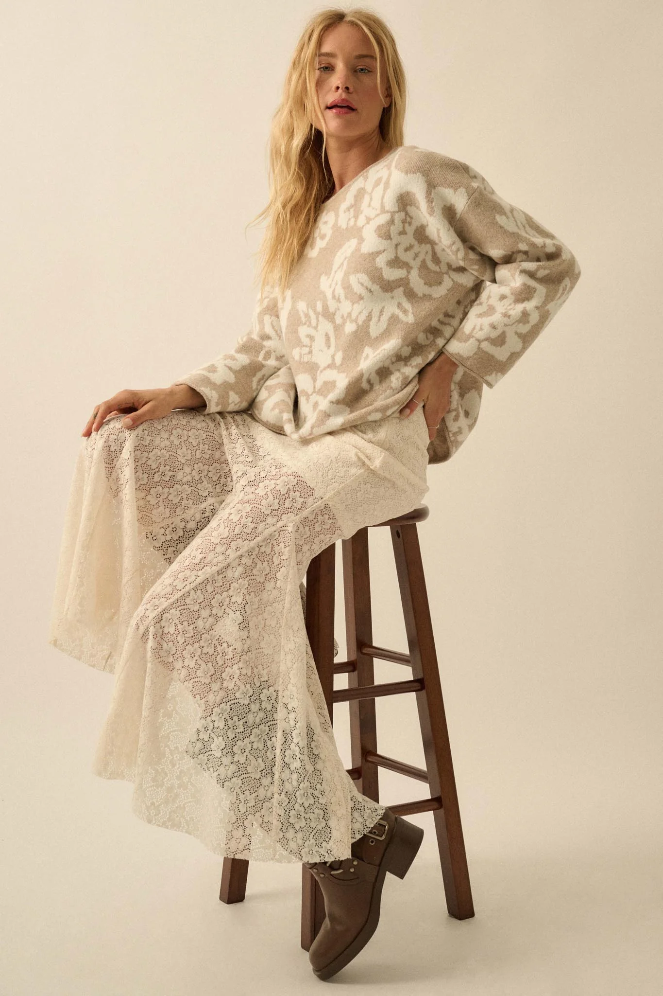 Moment in Time Floral Lace Mermaid Maxi Skirt - Image 16