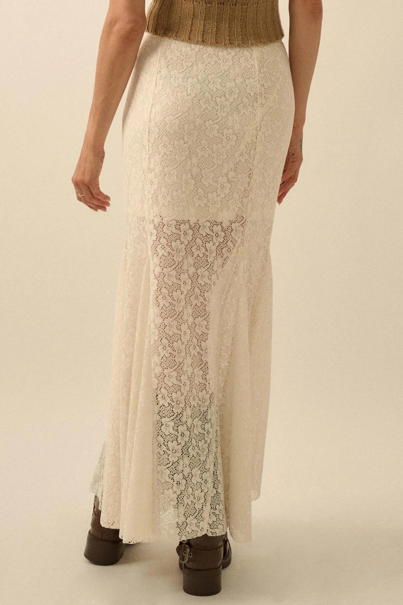 Moment in Time Floral Lace Mermaid Maxi Skirt - Image 18