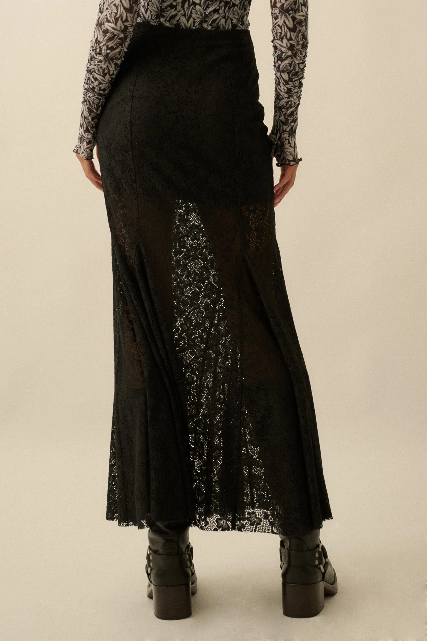Moment in Time Floral Lace Mermaid Maxi Skirt - Image 9