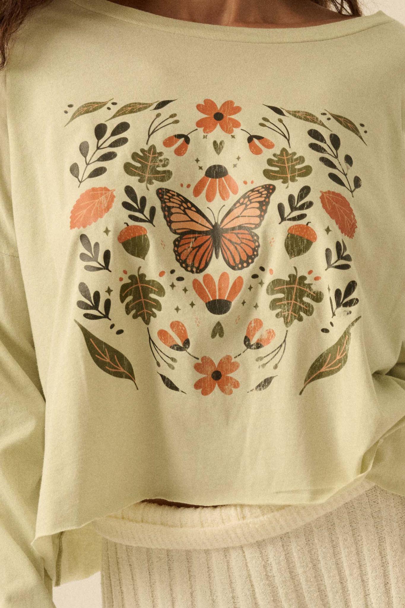Monarch Season Long-Sleeve Butterfly Graphic Tee - Image 2