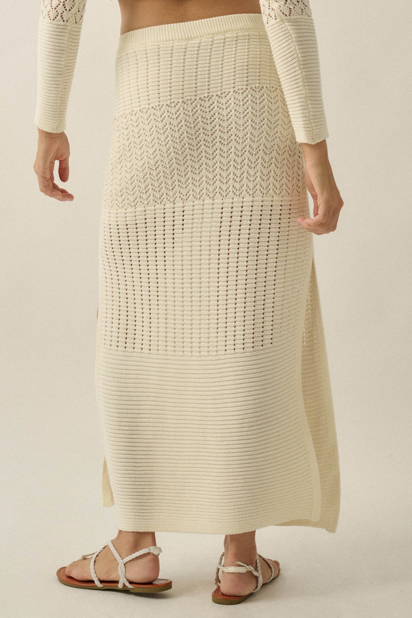 More Than Anything Pointelle Rib-Knit Maxi Skirt - Image 12