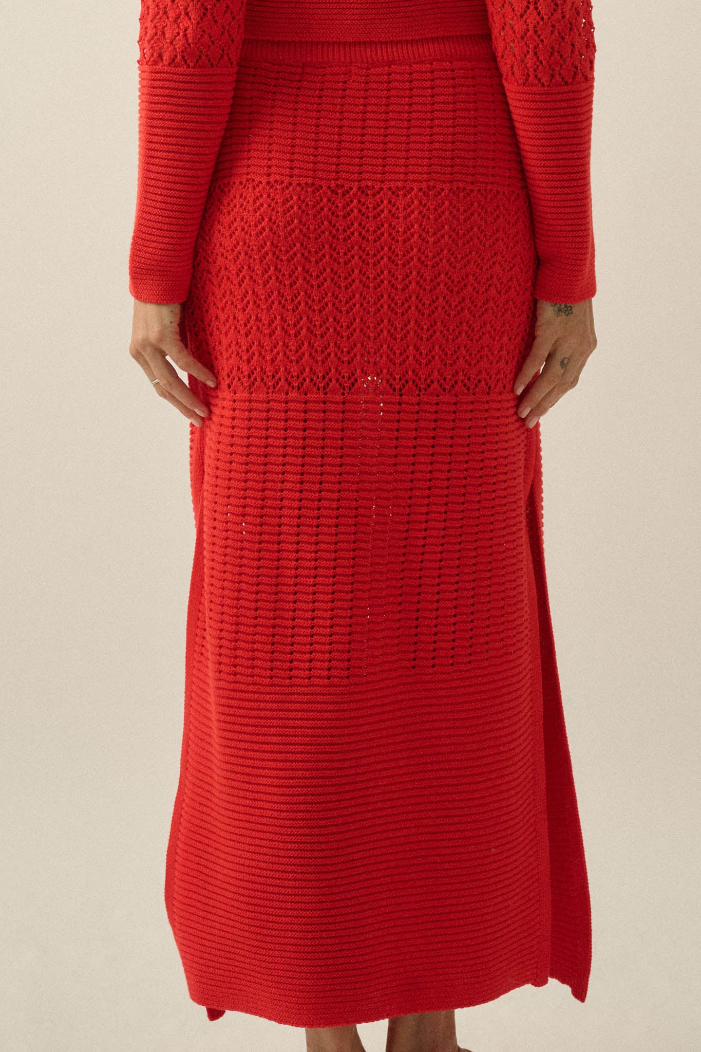 More Than Anything Pointelle Rib-Knit Maxi Skirt - Image 6
