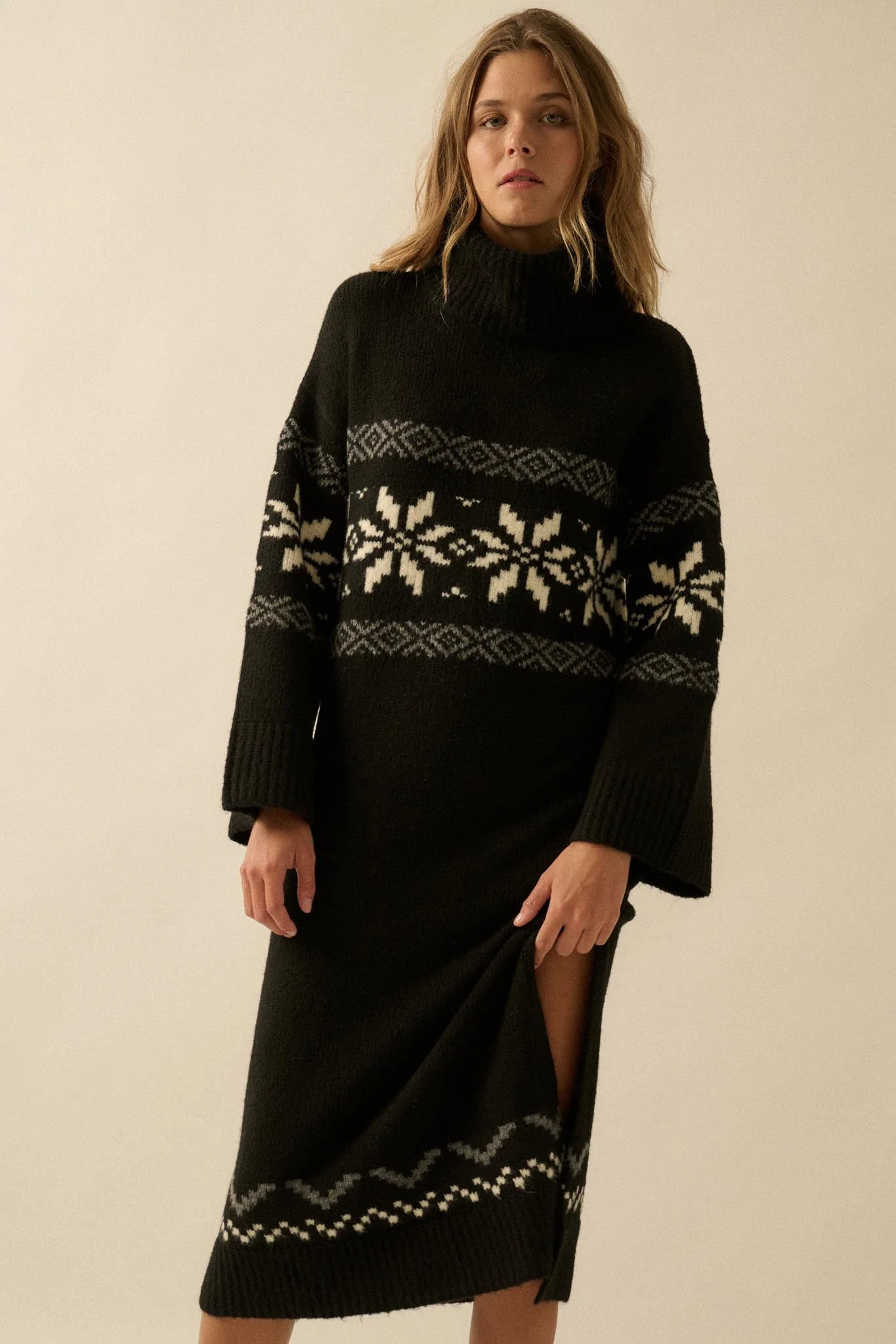 Mountain High Alpine-Knit Midi Sweater Dress - Image 4
