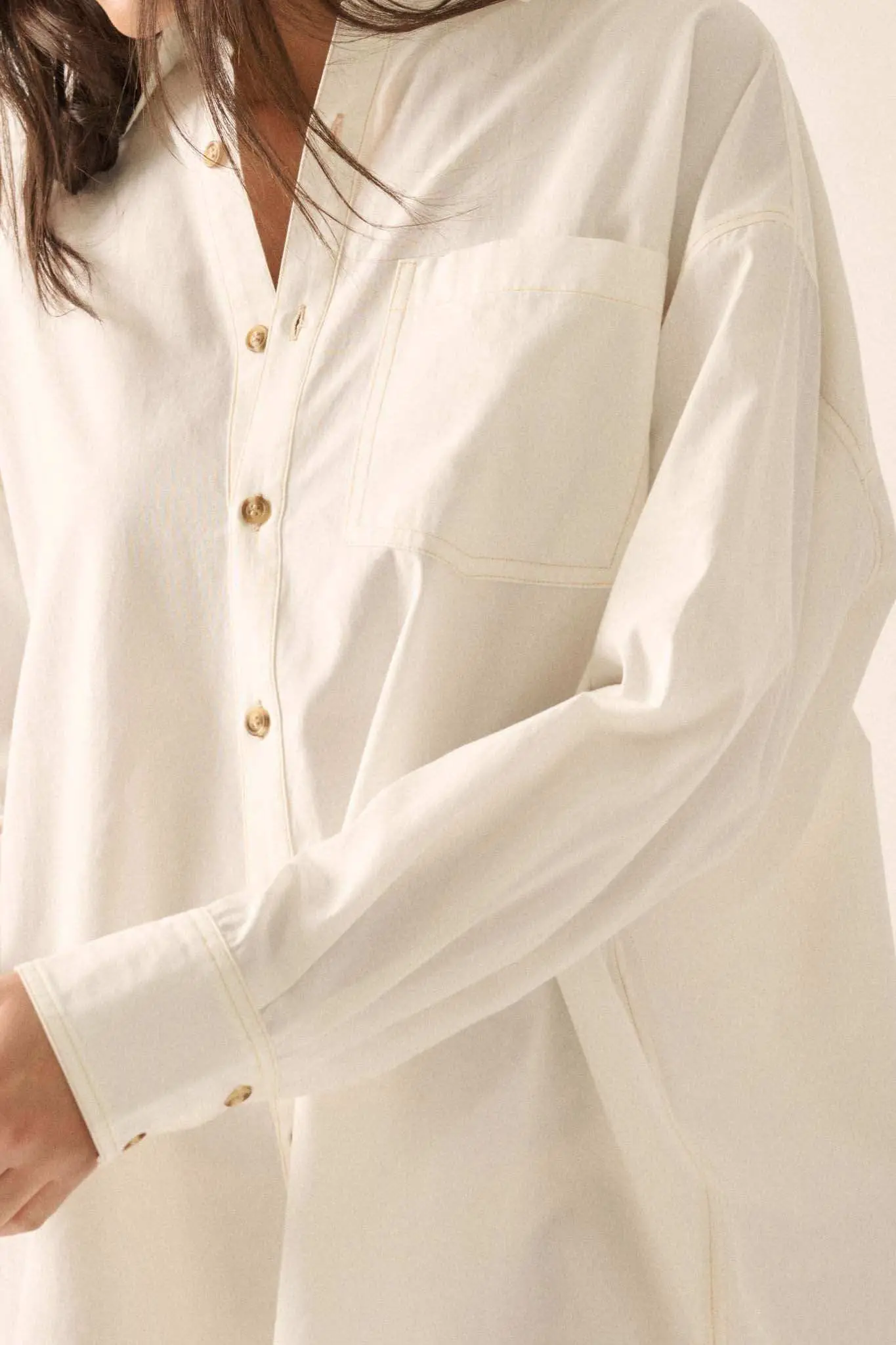 Moving Forward Oversize Button-Up Mini Shirt Dress - Image 8