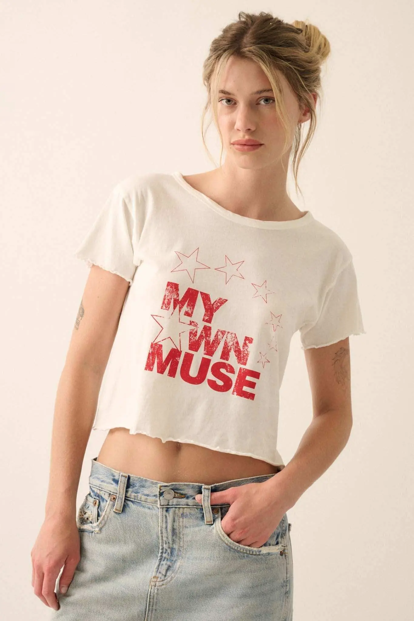 My Own Muse Cropped Graphic Baby Tee - Image 4