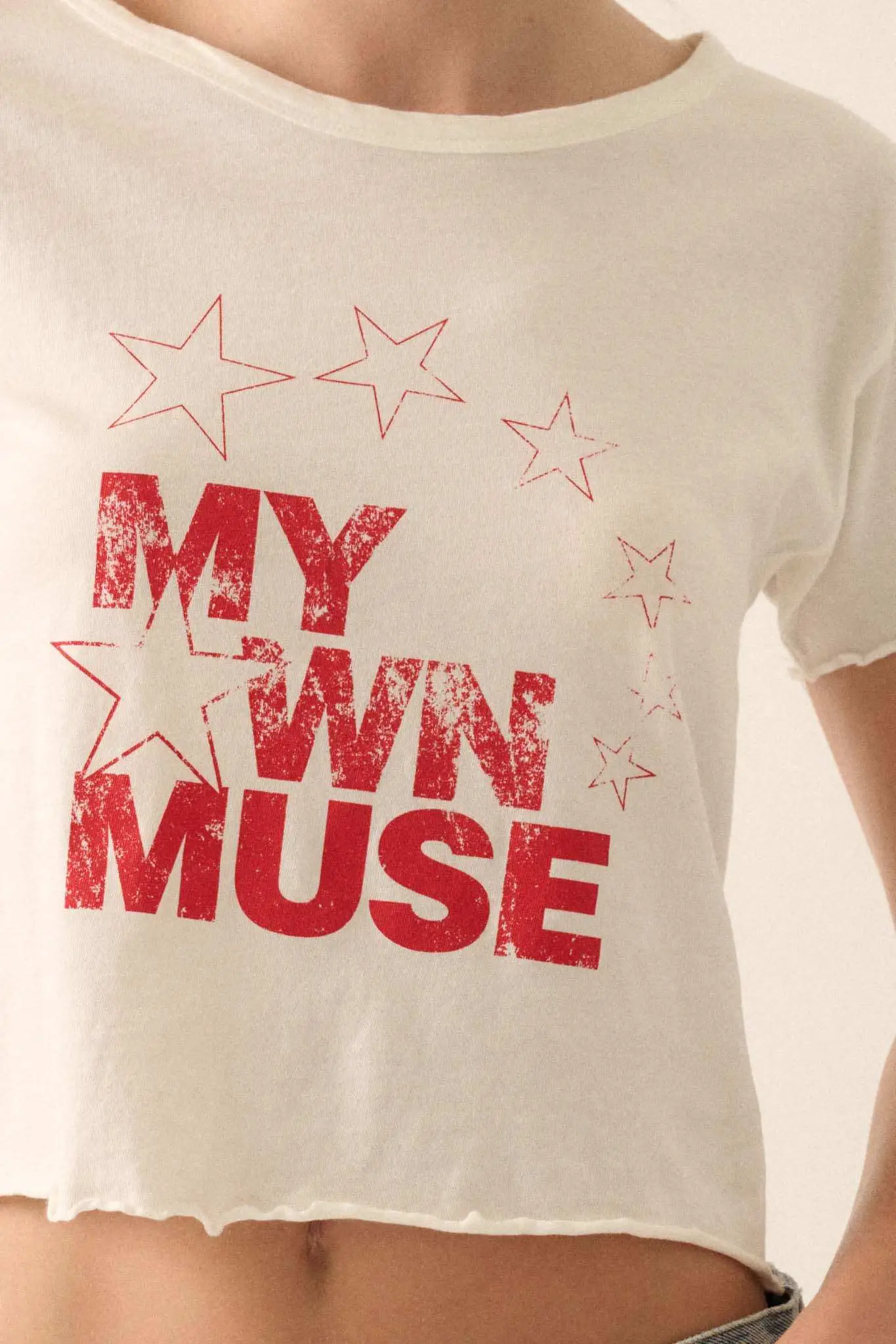 My Own Muse Cropped Graphic Baby Tee - Image 5