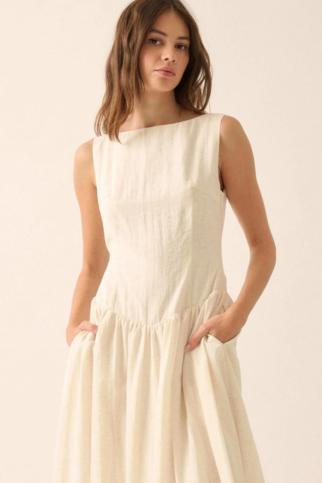 Natural Beauty Boatneck Bubble Midi Dress - Image 7