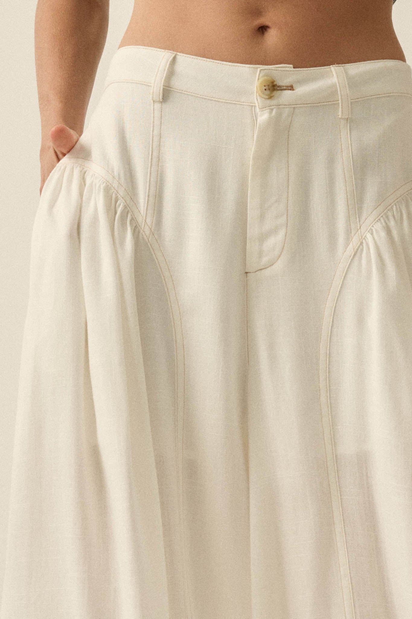 Natural Habitat Linen-Blend Gathered Wide-Leg Pants - Image 12