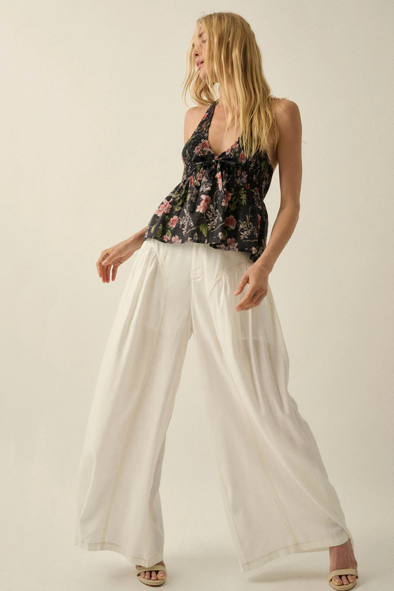 Natural Habitat Linen-Blend Gathered Wide-Leg Pants - Image 13