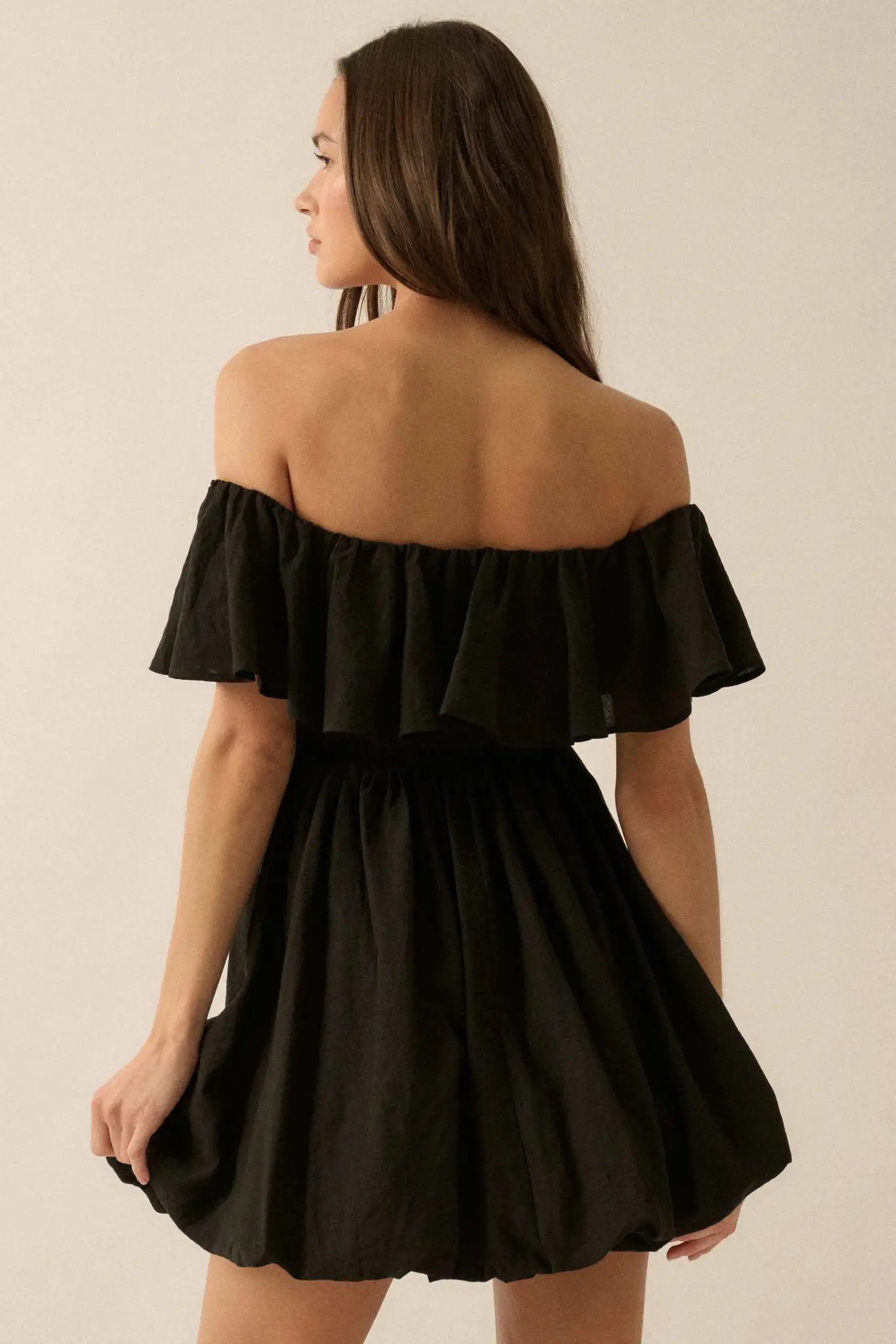 Natural Wonder Off-Shoulder Flounce Mini Dress - Image 6