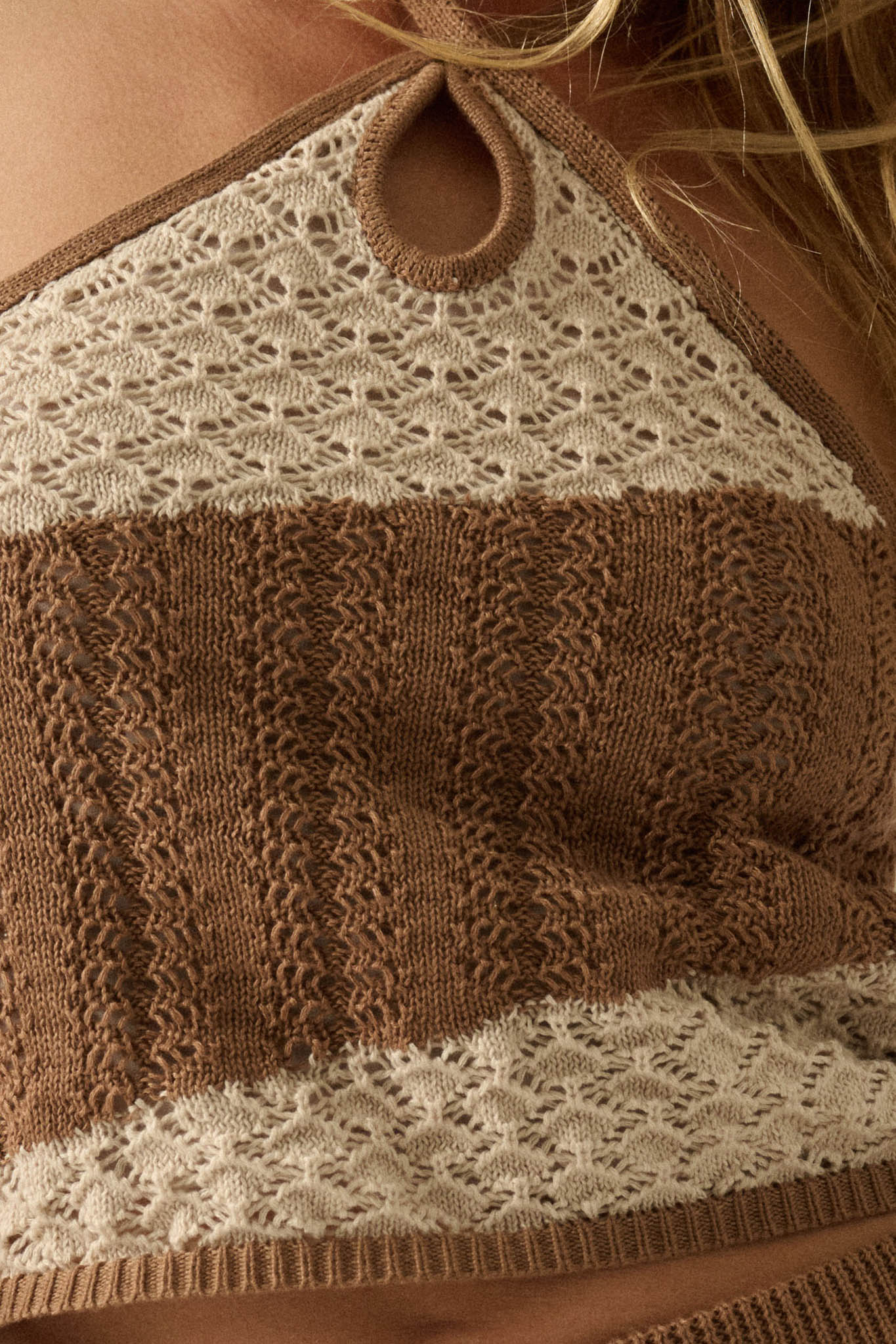 New Horizon Colorblock Crochet-Knit Halter Top - Image 11
