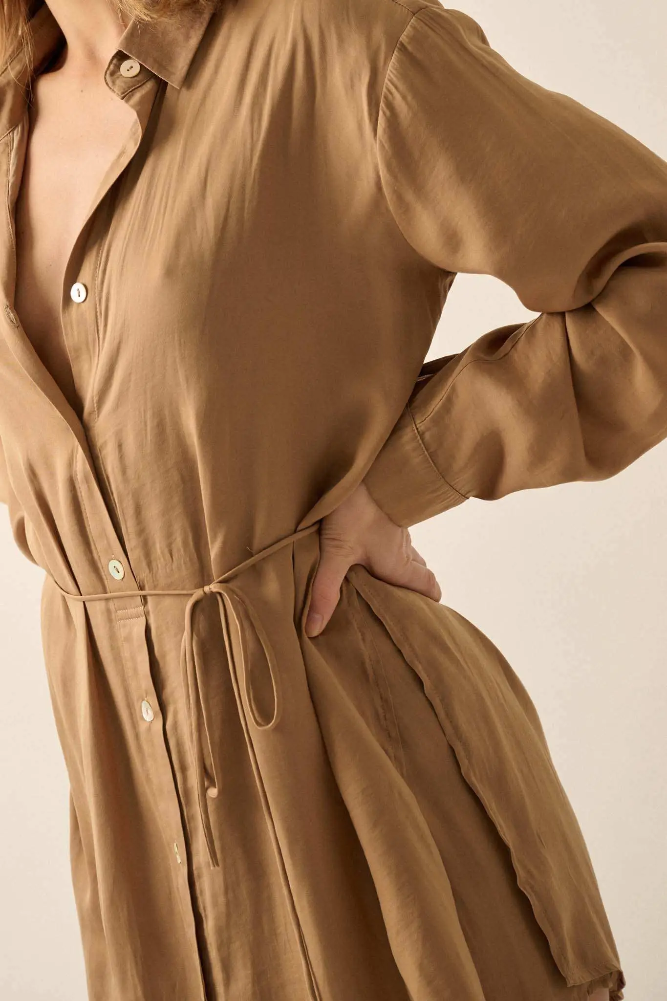 Nine to Five Matte Satin Button-Up Shirt Romper - Image 25