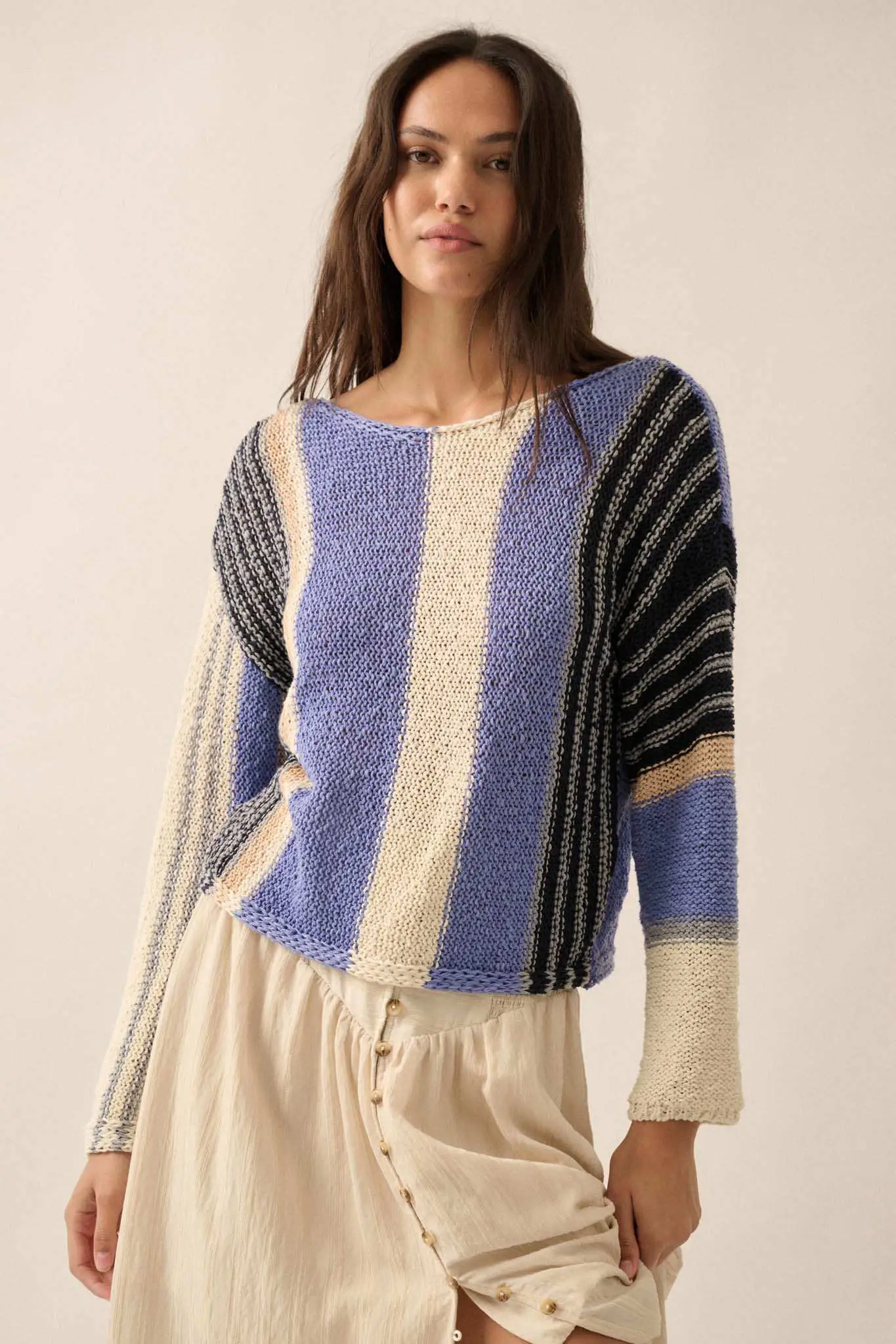 No Rules Colorblock Striped Knit Sweater - Image 3