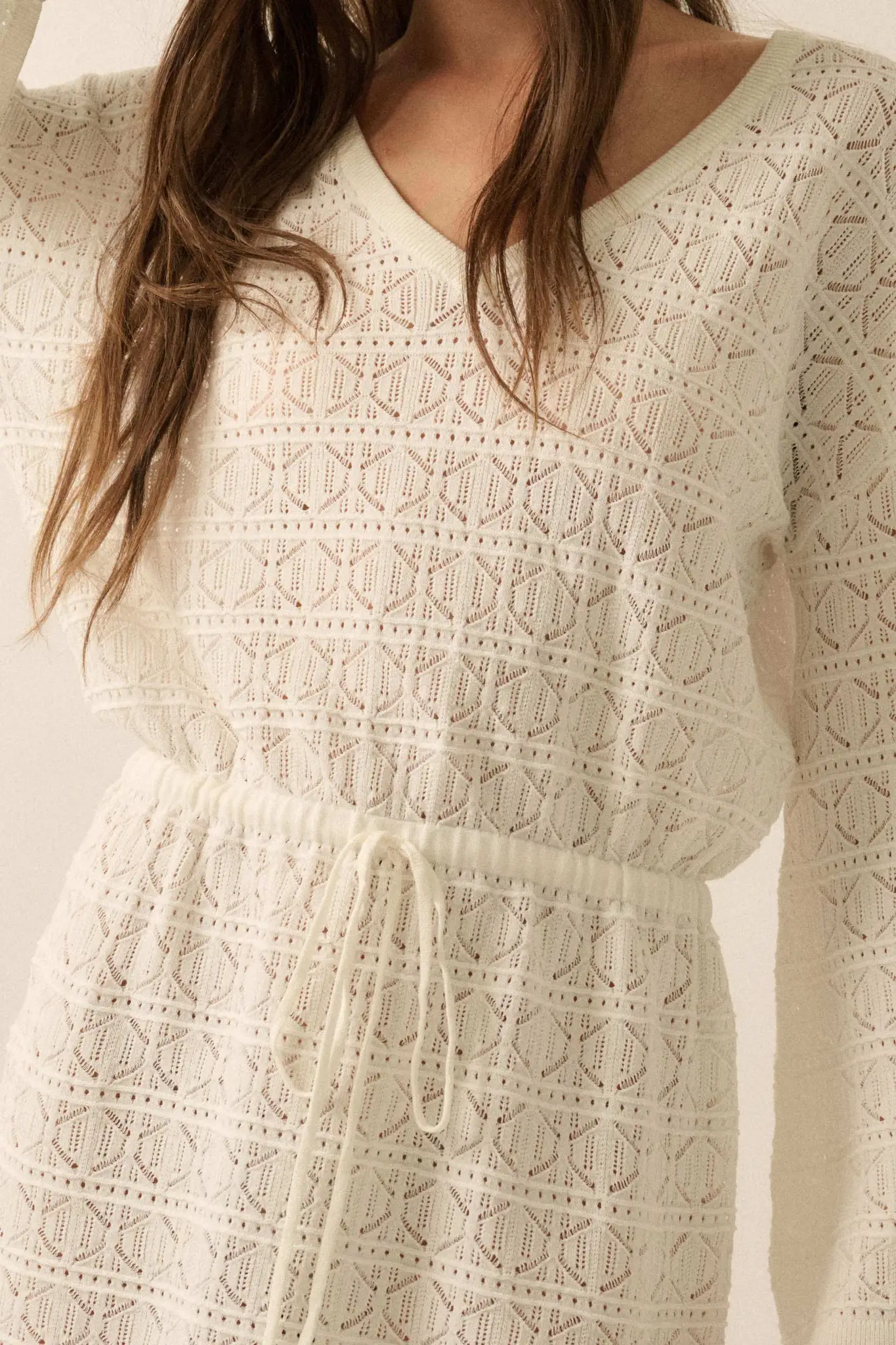 No Worries Pointelle Crochet-Knit Mini Dress - Image 2