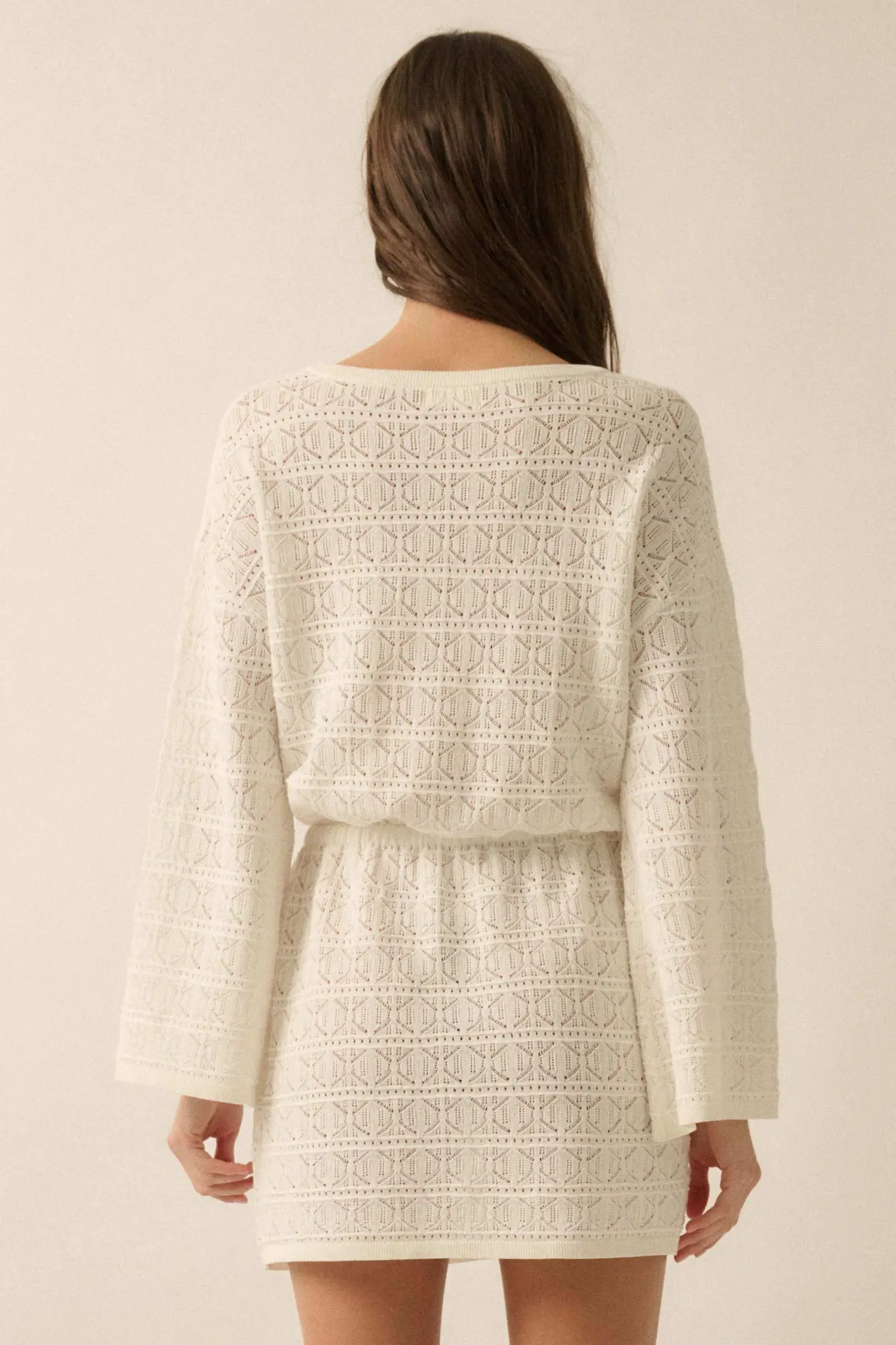 No Worries Pointelle Crochet-Knit Mini Dress - Image 6