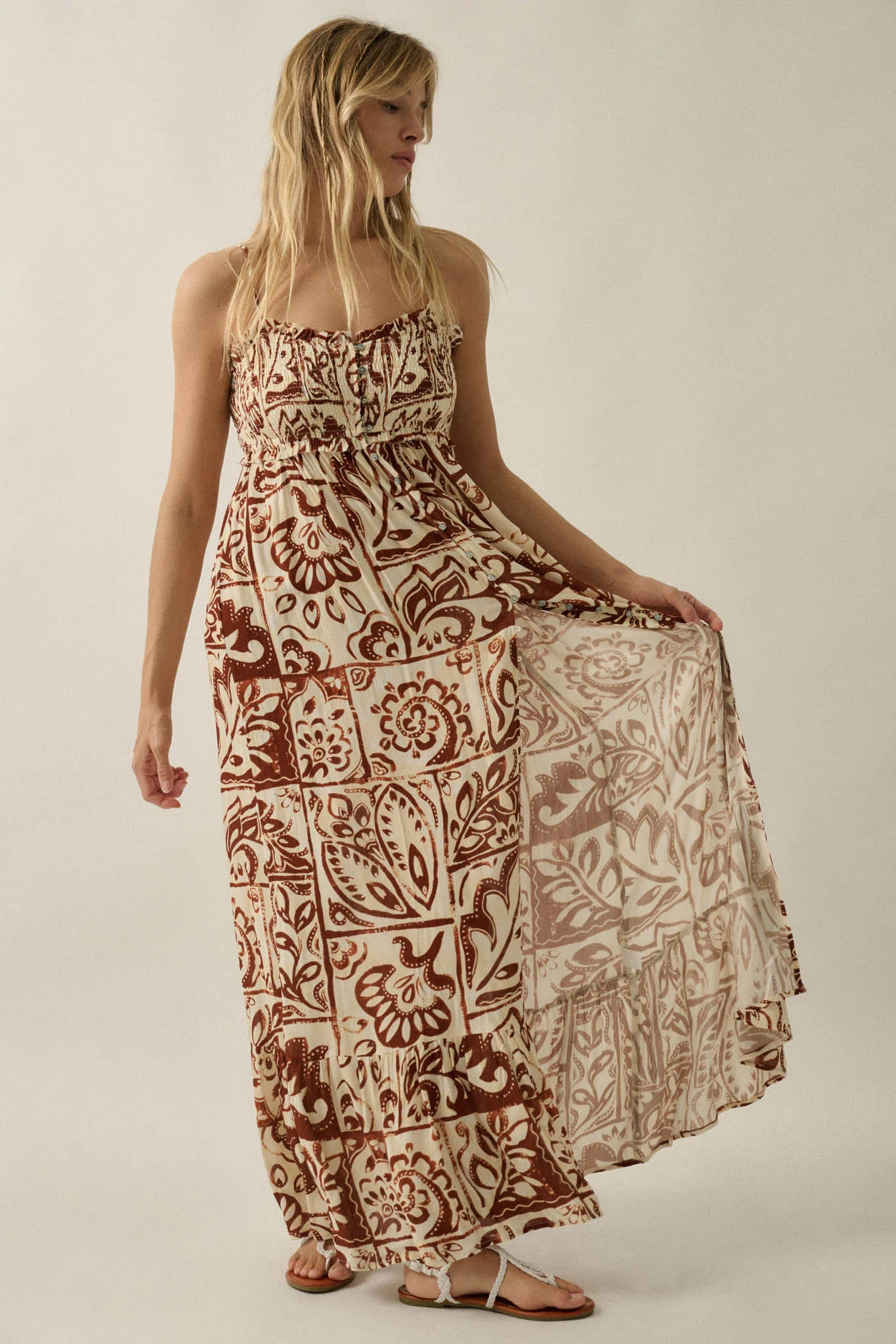 Nomad Life Abstract Floral-Print Button Maxi Dress - Image 6