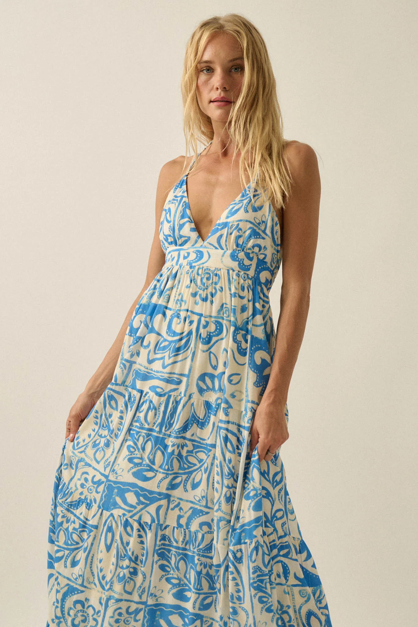 Nomadic Soul Abstract Floral-Print Halter Maxi Dress - Image 16