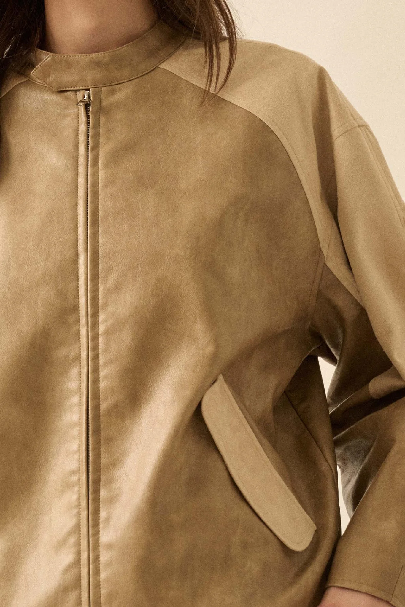 Open Road Vegan Leather and Suede Jacket - Image 11