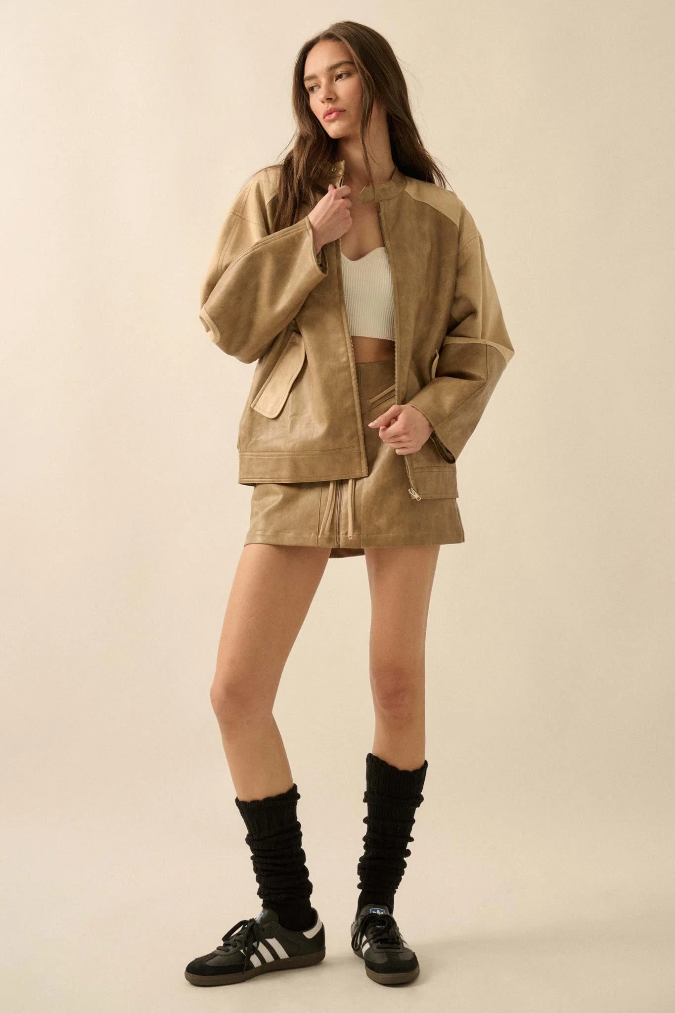 Open Road Vegan Leather and Suede Jacket - Image 12
