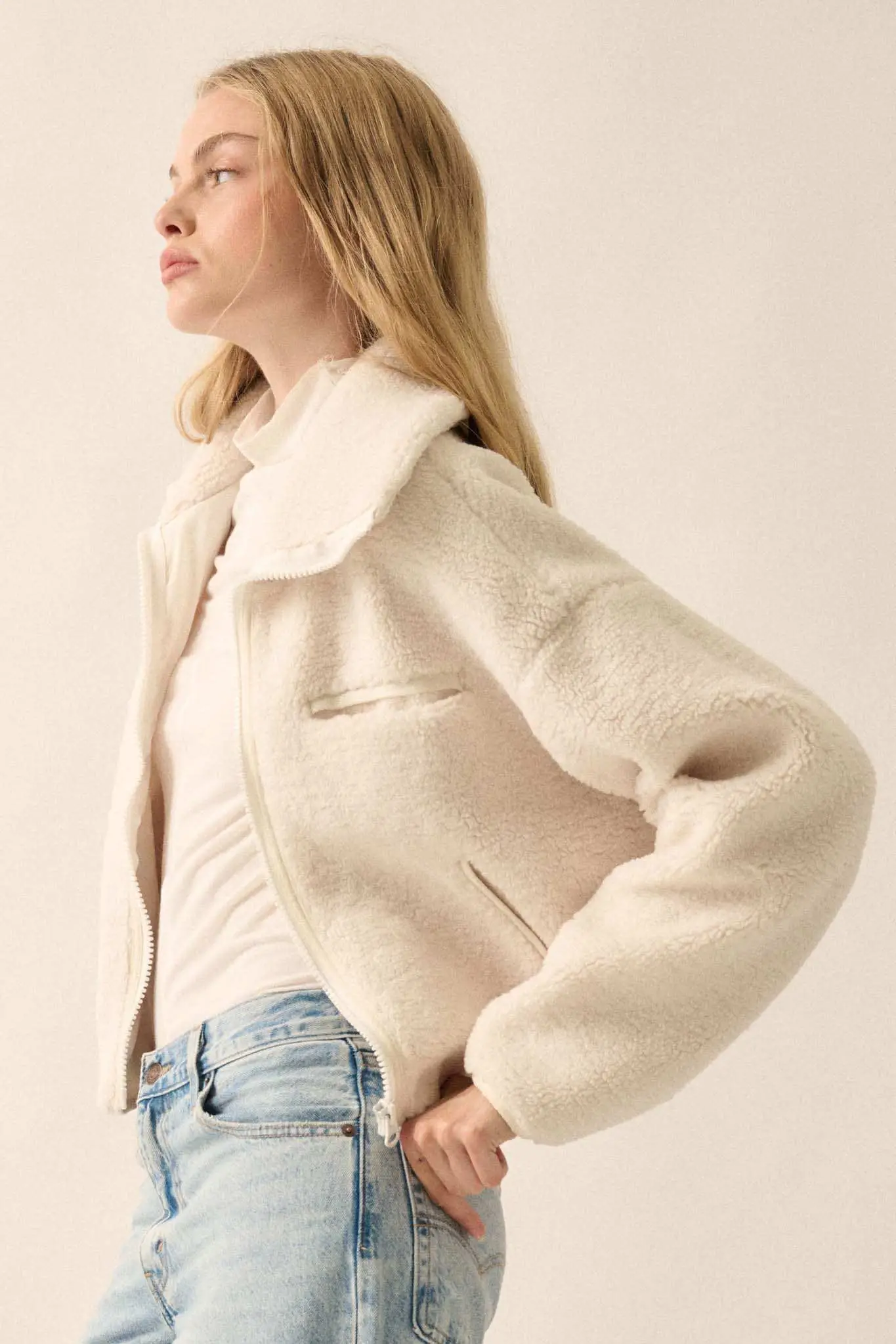 Out on a Lamb Sherpa Fleece Zip-Up Jacket - Image 7