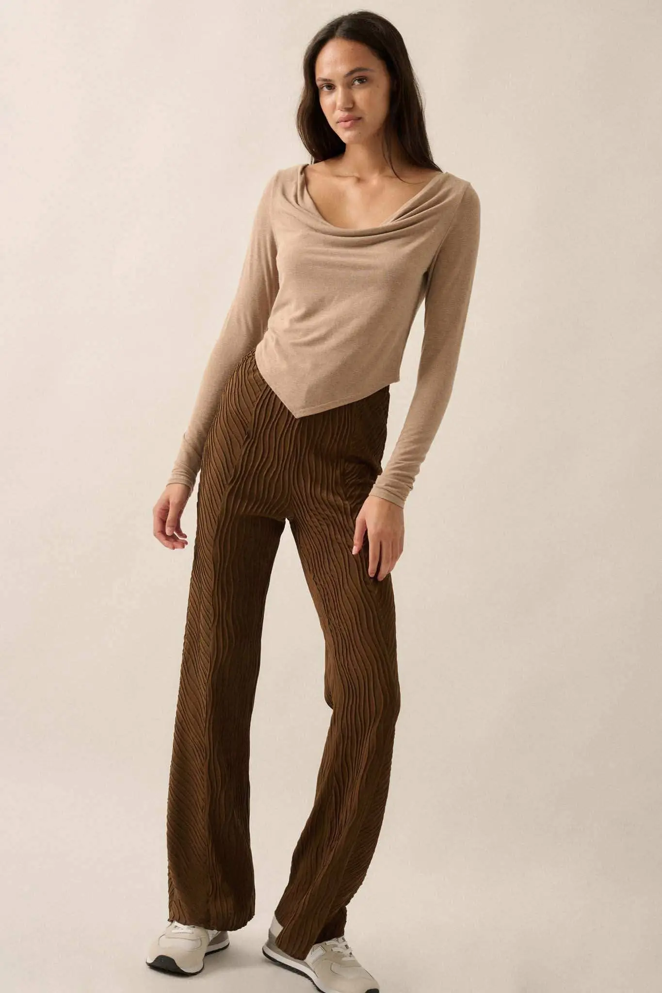 Over and Over Cowl Neck Bandana-Hem Baby Rib Top - Image 9