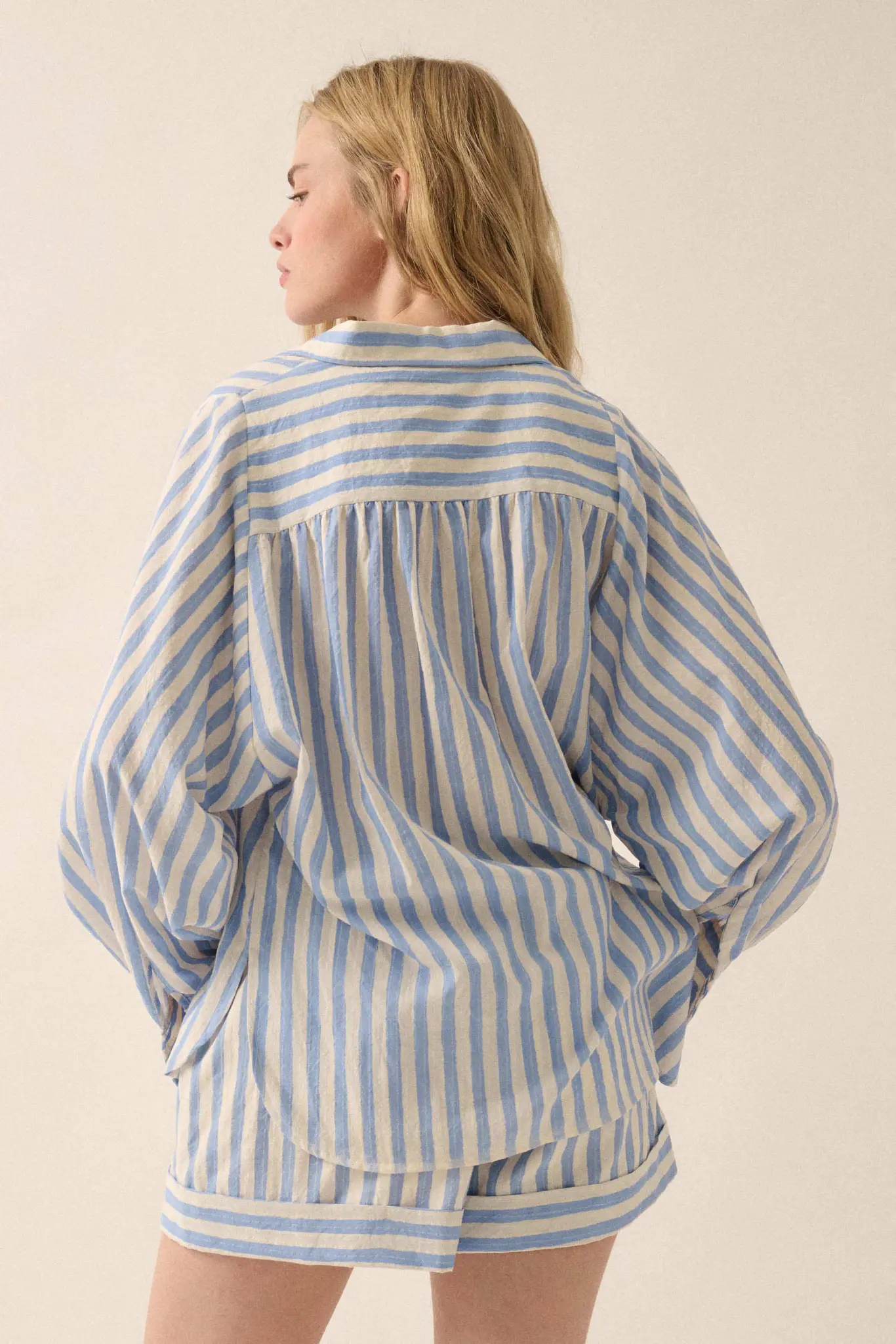 Pajama Party Striped Oversize Button-Up Shirt - Image 5