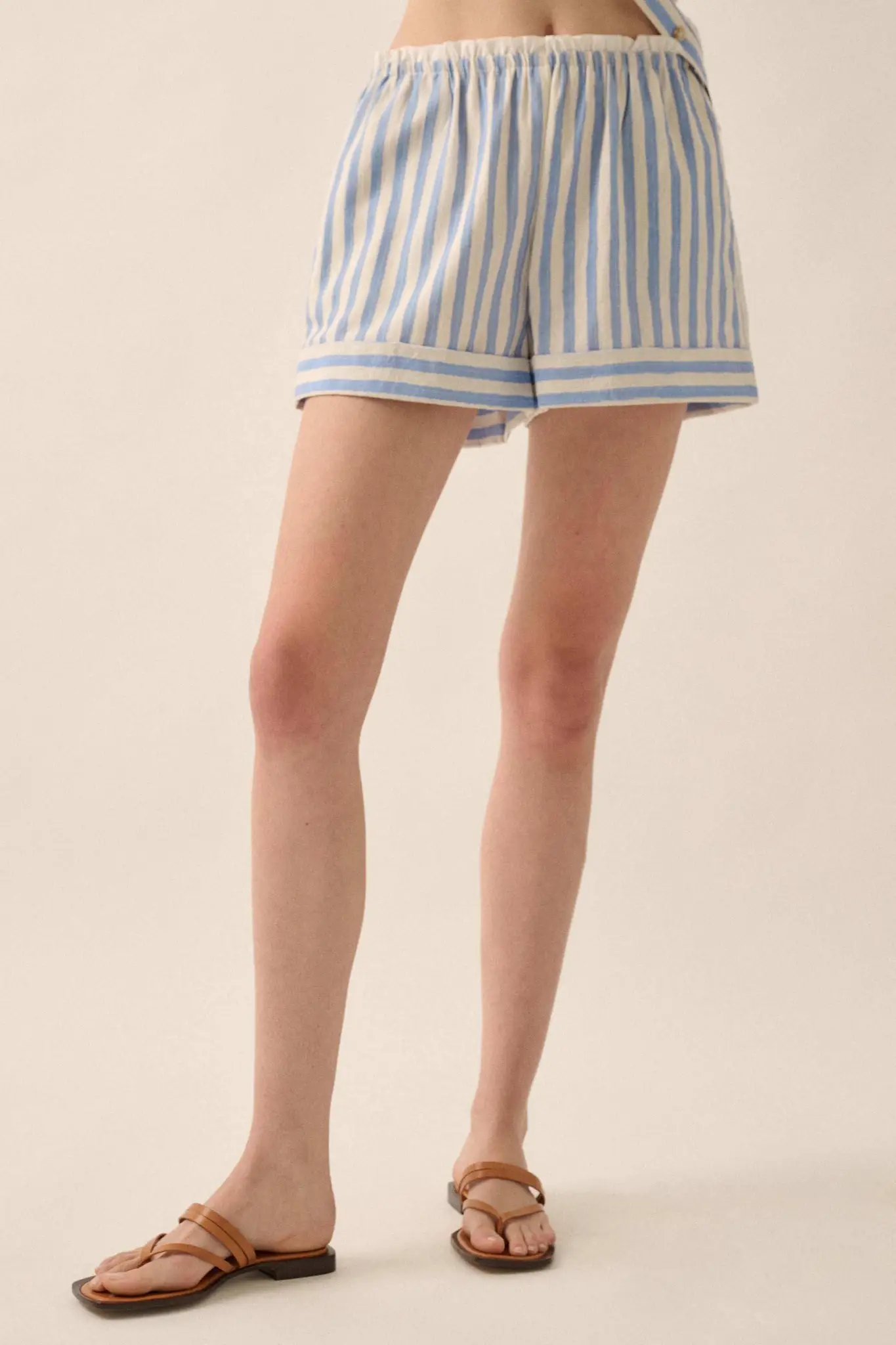 Pajama Rama Striped Paperbag-Waist Cuffed Shorts - Image 7