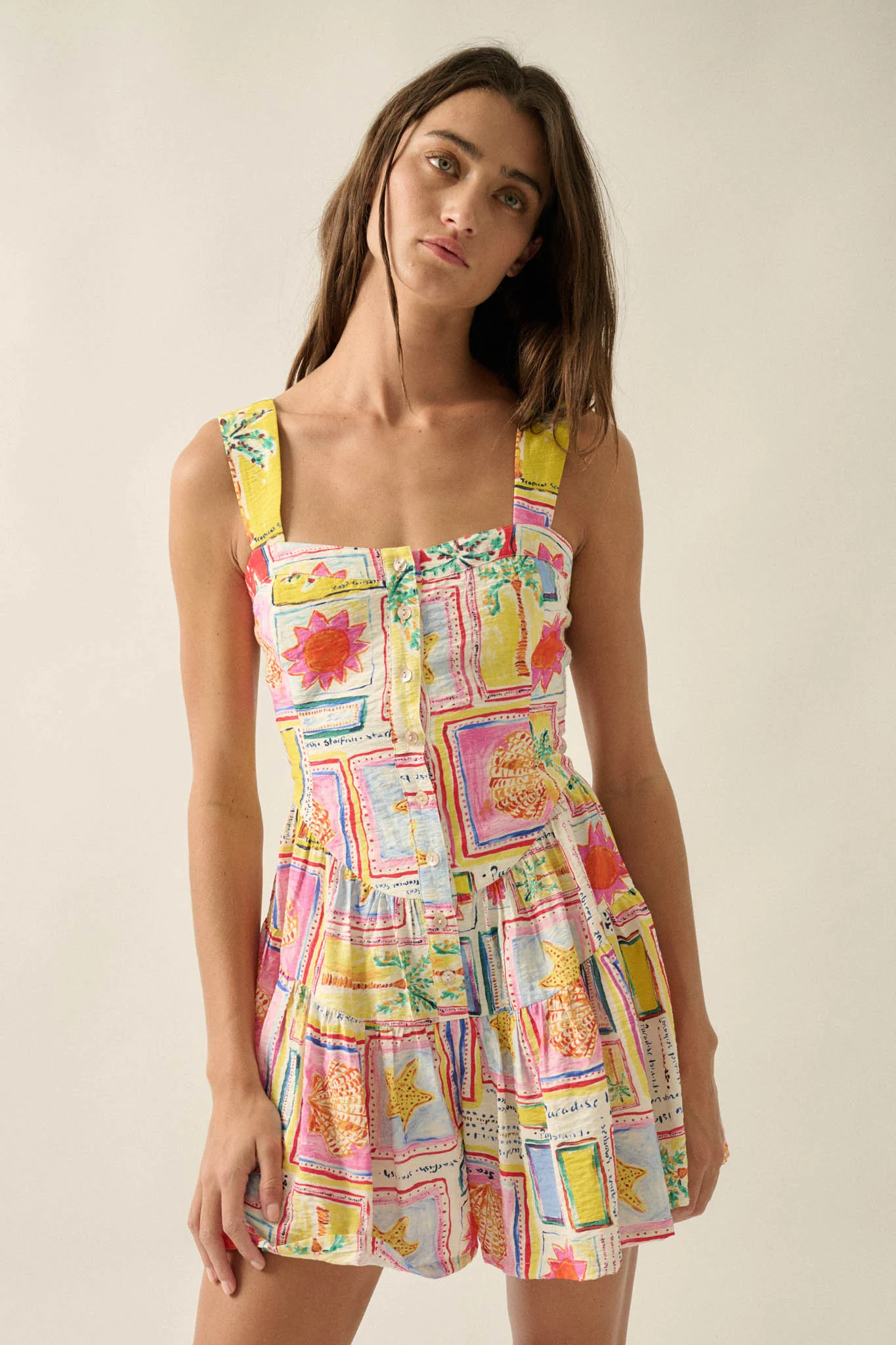 Paradise Bound Tropical-Print Tiered Ruffle Romper - Image 4