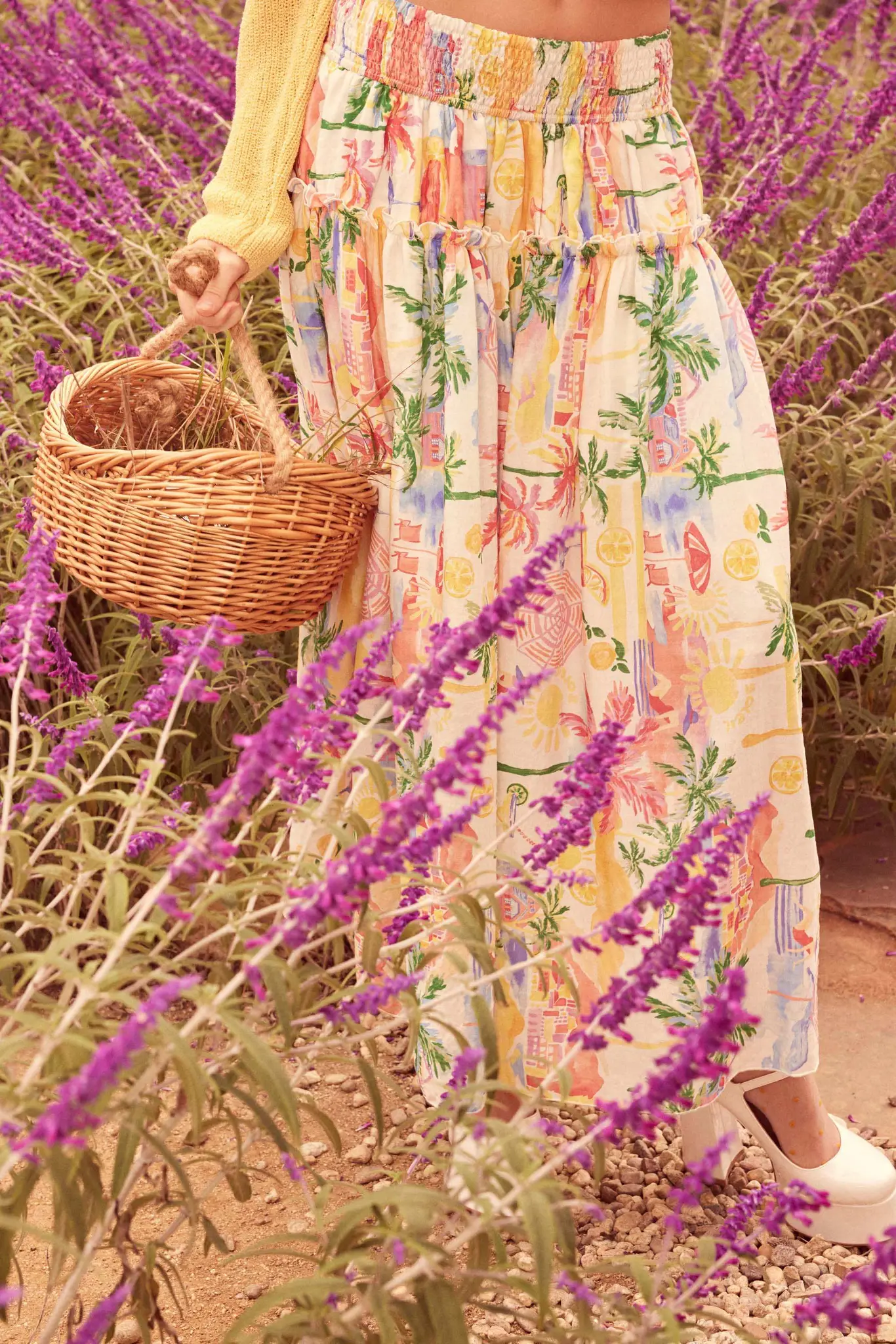 Paradise Found Tropical-Print Smocked Maxi Skirt - Image 2