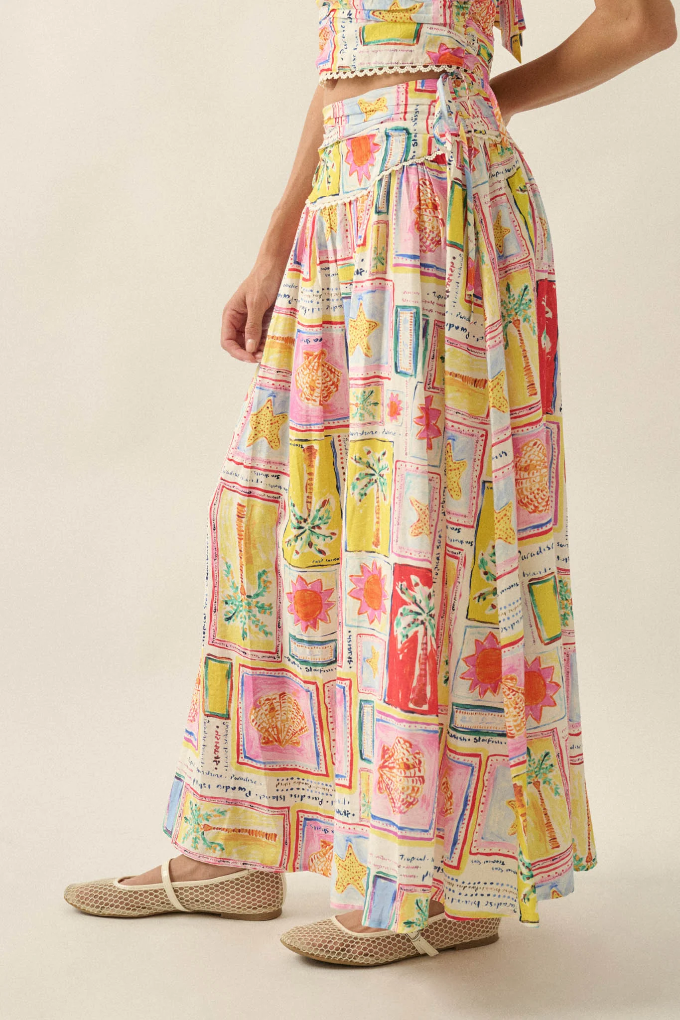 Paradise Isle Tropical-Print Drop-Waist Maxi Skirt - Image 8