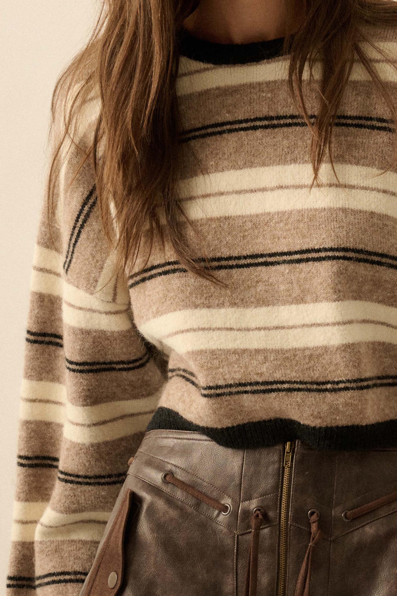 Parallel Lives Striped Knit Drop-Shoulder Sweater - Image 5
