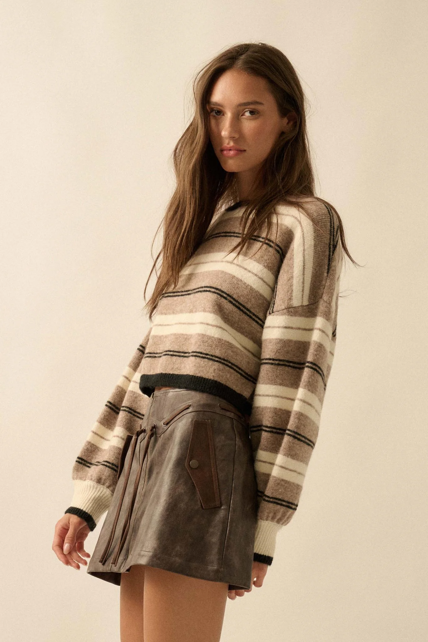Parallel Lives Striped Knit Drop-Shoulder Sweater - Image 8