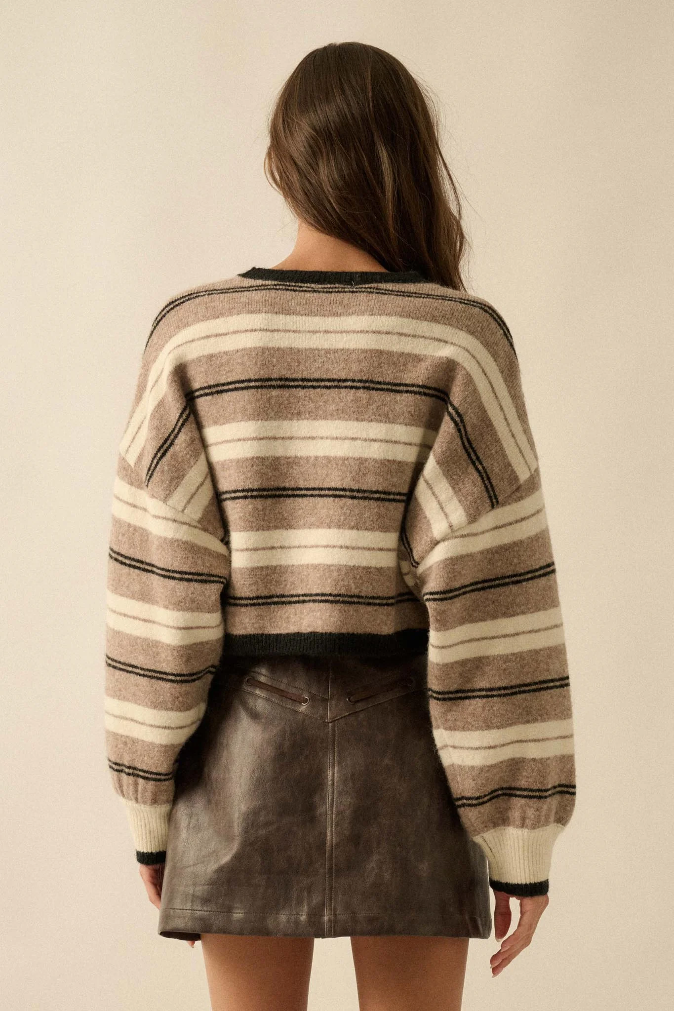 Parallel Lives Striped Knit Drop-Shoulder Sweater - Image 9