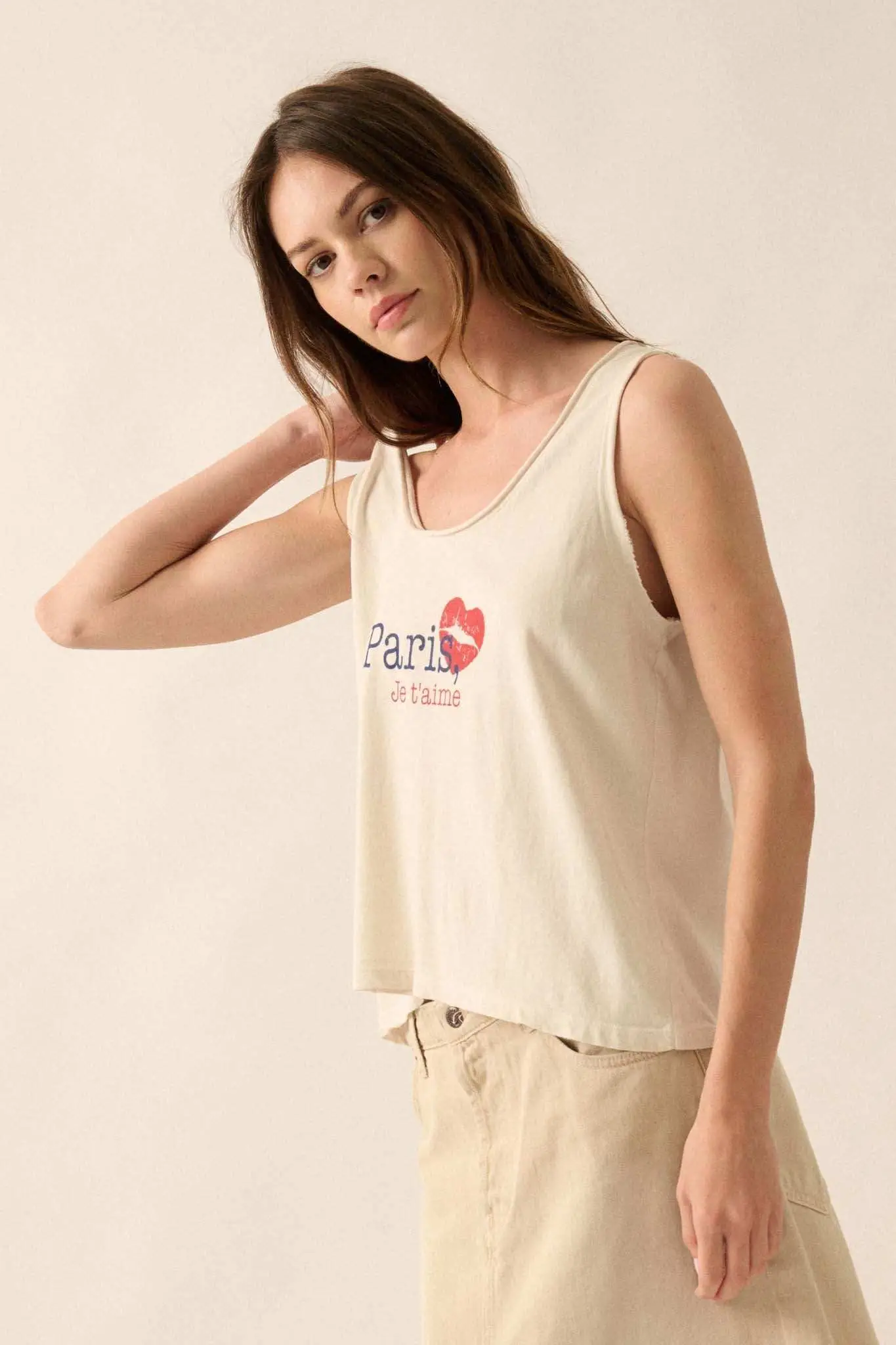 Paris Je T'aime Raw-Edge Graphic Tank top - Image 5