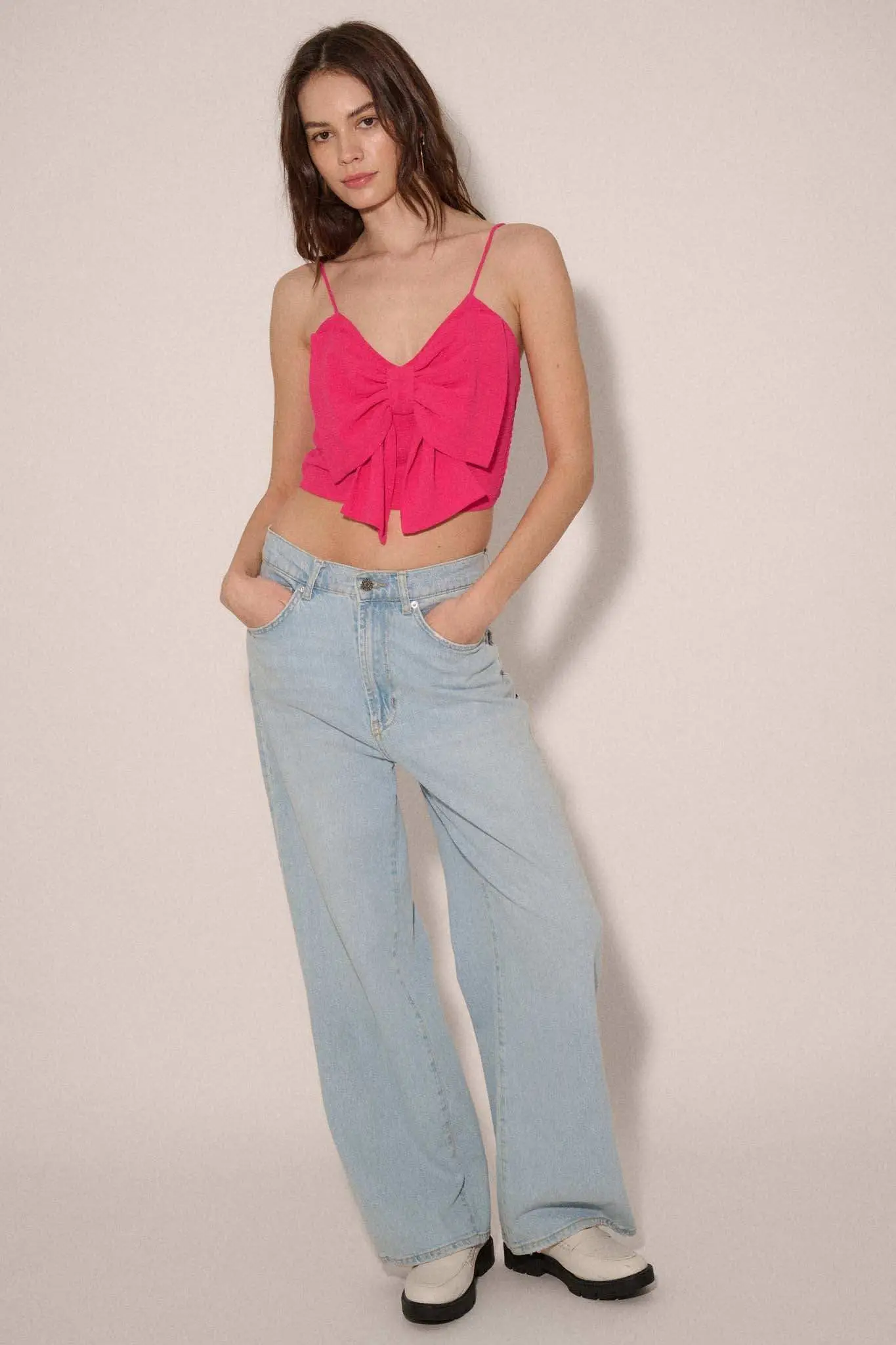 Party Girl Bow-Front Cropped Cami Top - Image 5