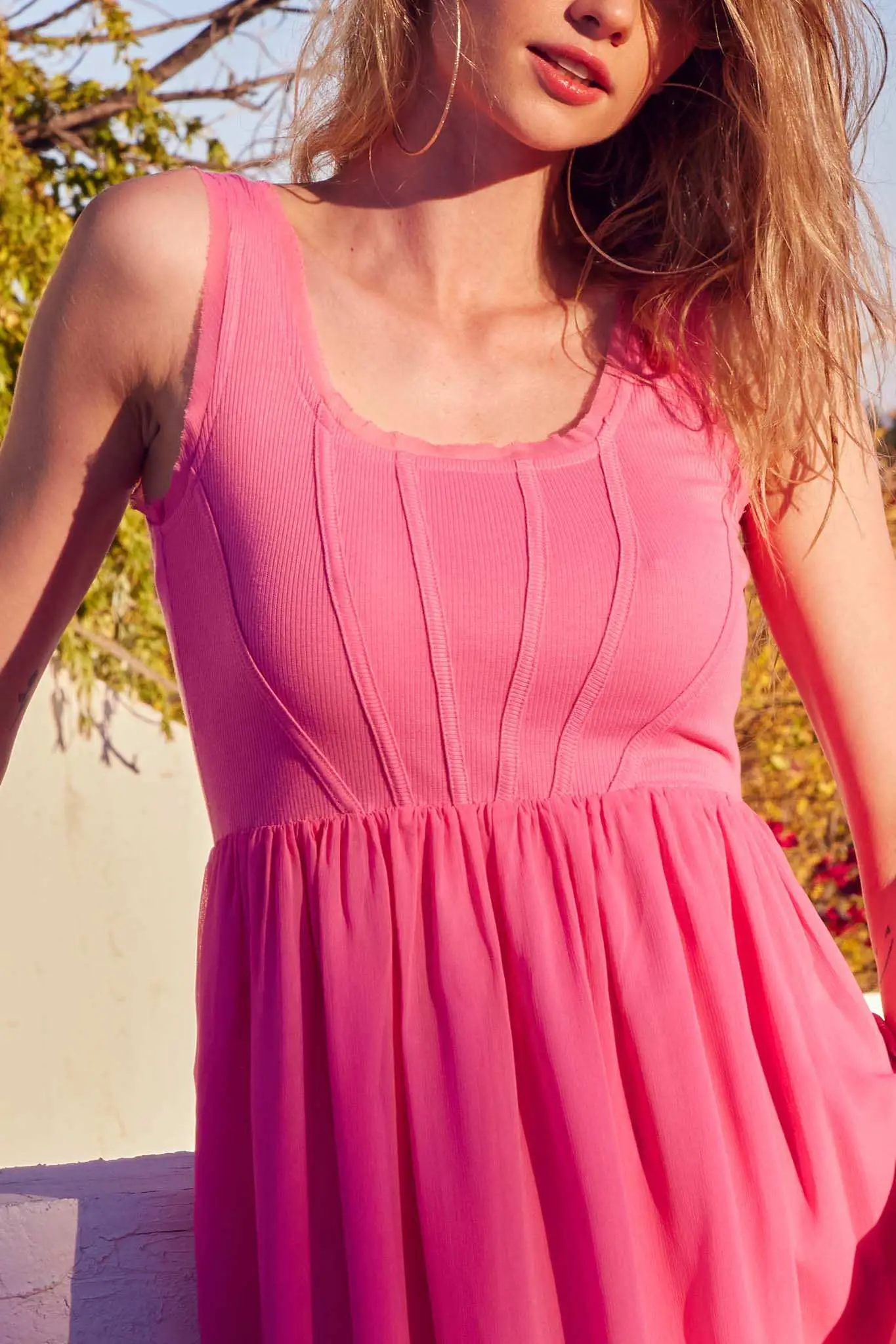 Perfect Afternoon Chiffon and Rib-Knit Maxi Dress - Image 2